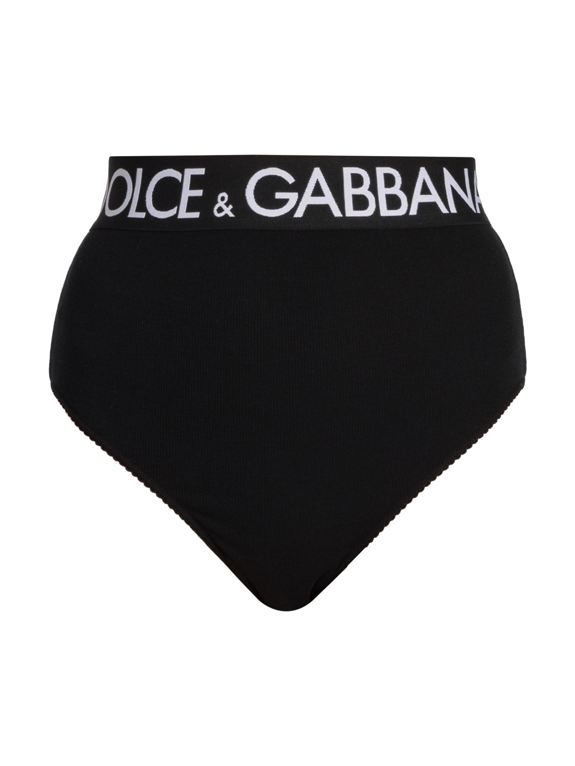 Dolce & Gabbana Women's High-Waist Logo Panty - Black