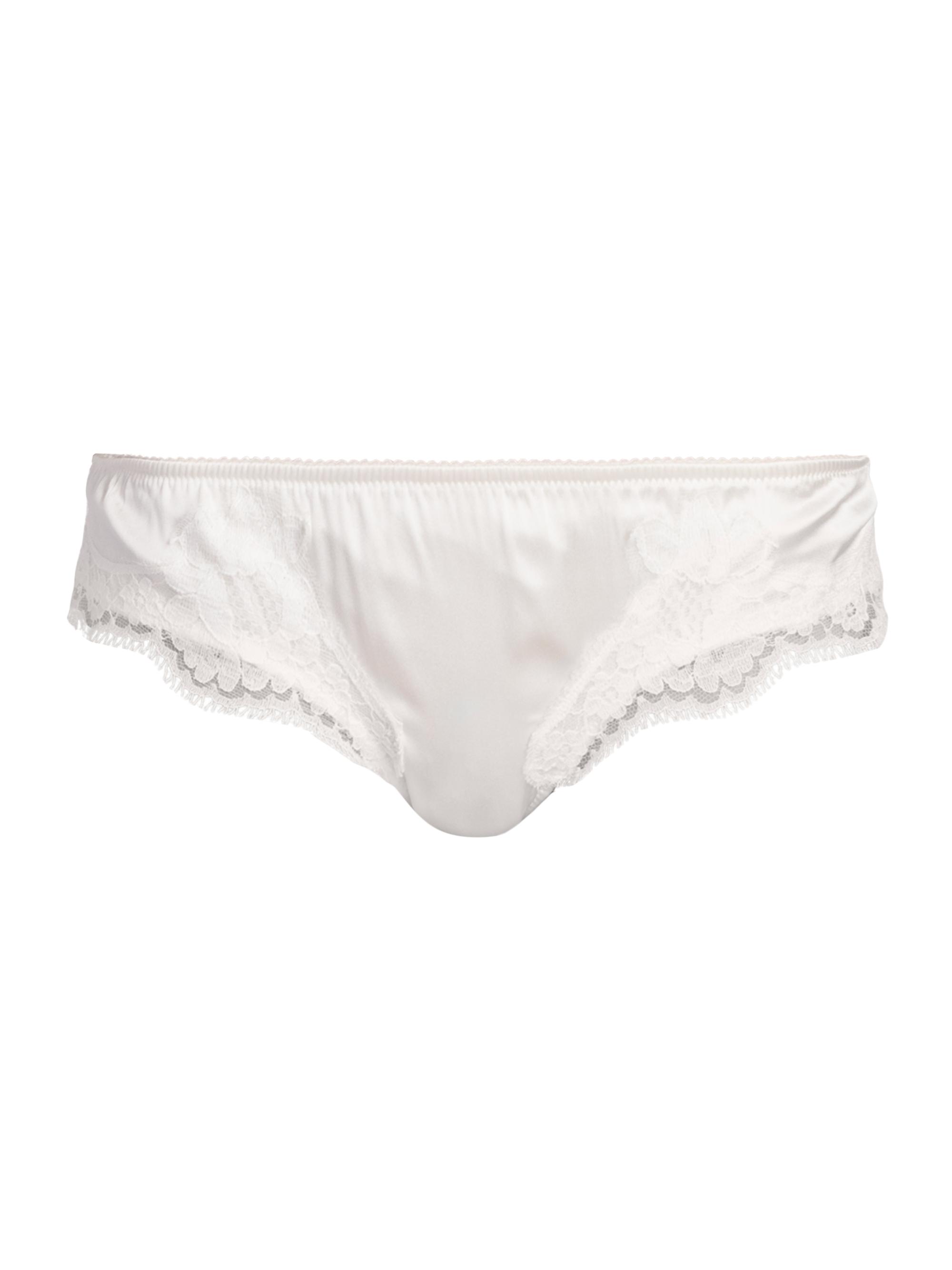 Dolce & Gabbana Women's Lace-Trim Satin Briefs - Bianco Naturale