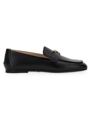 T logo loafers