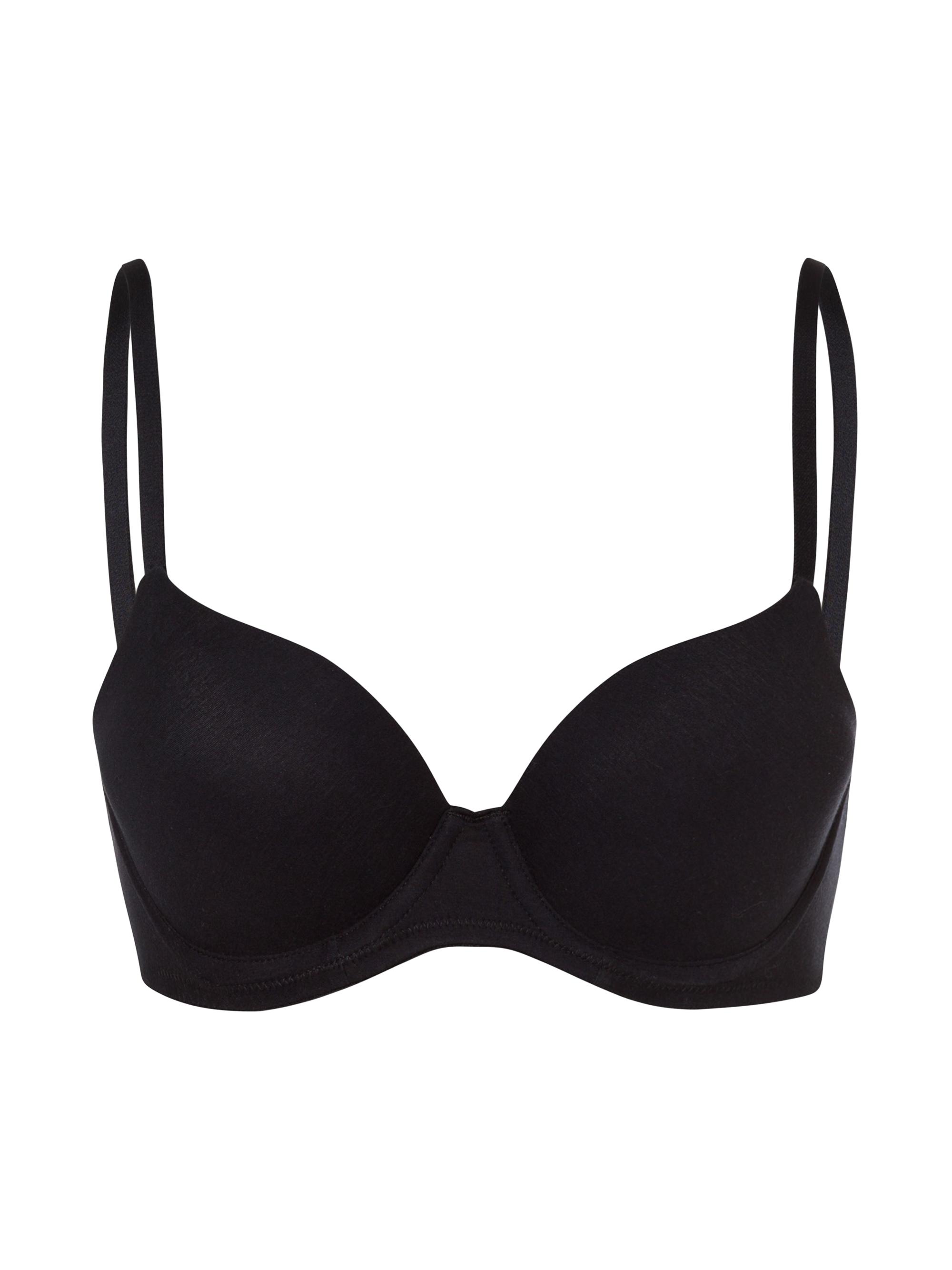 Hanro Women's Cotton Sensation T-Shirt Bra - Black | Thumbnail 6