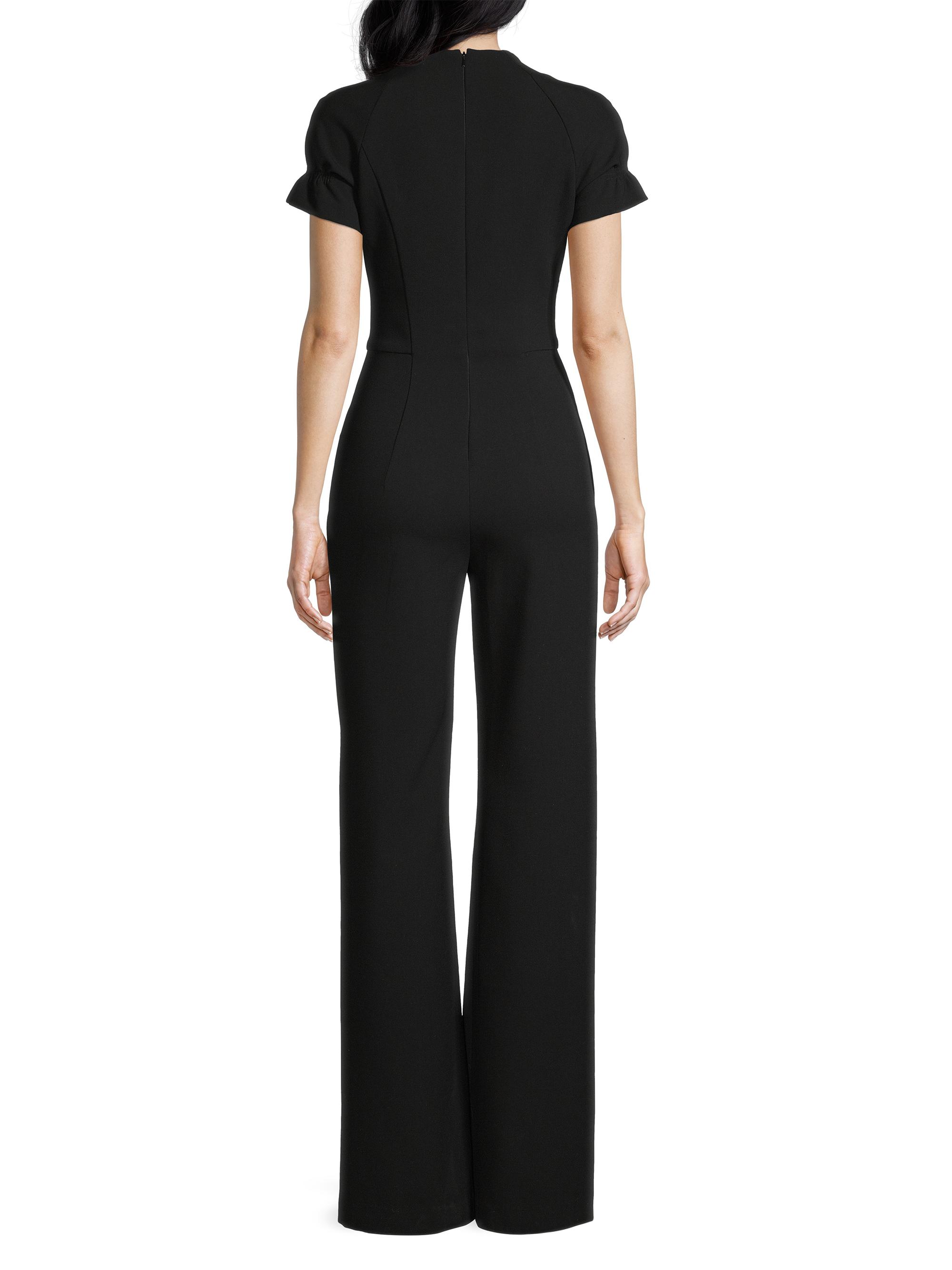 Black Halo Patel V-Neck Wide-Leg Jumpsuit | Saks Fifth Avenue