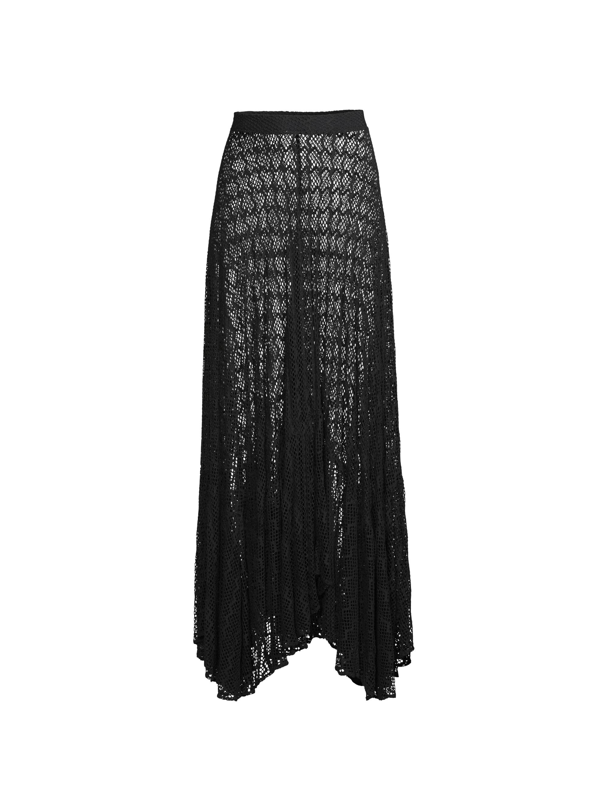 PatBO Women's Lace Asymmetrical Beach Skirt - Black