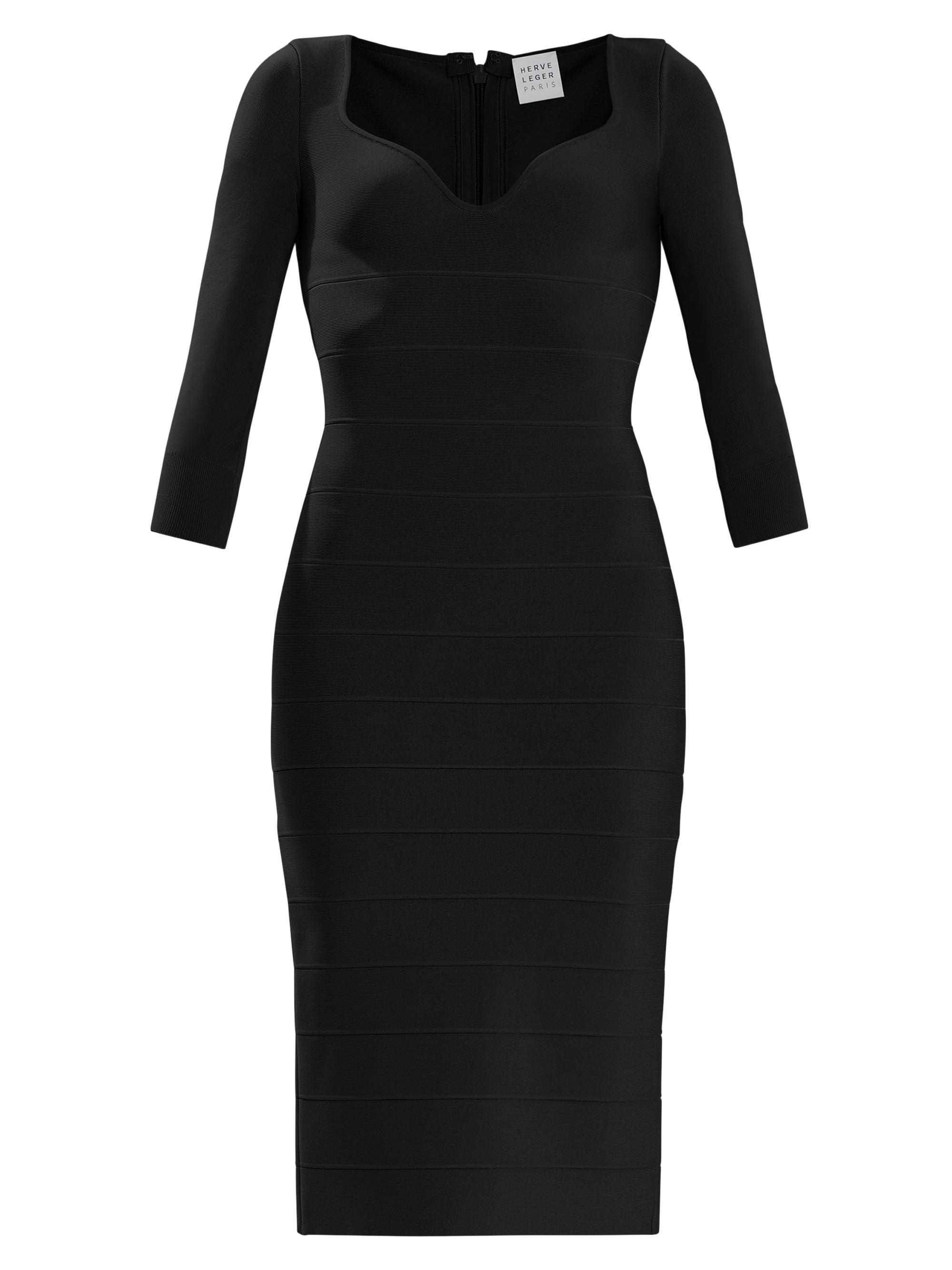 Hervé Léger Women's Icon Stretch-Knit Midi-Dress - Black