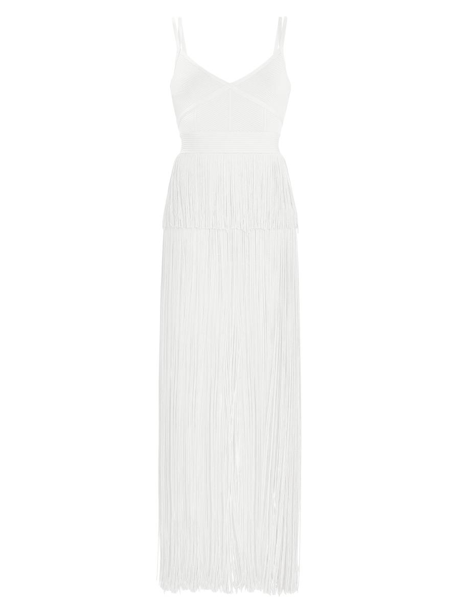 【関税込み】Herve Leger ホワイト オットマン ミディアムドレス Herve Legerのホワイト オットマン ミディアムドレスがセール中
