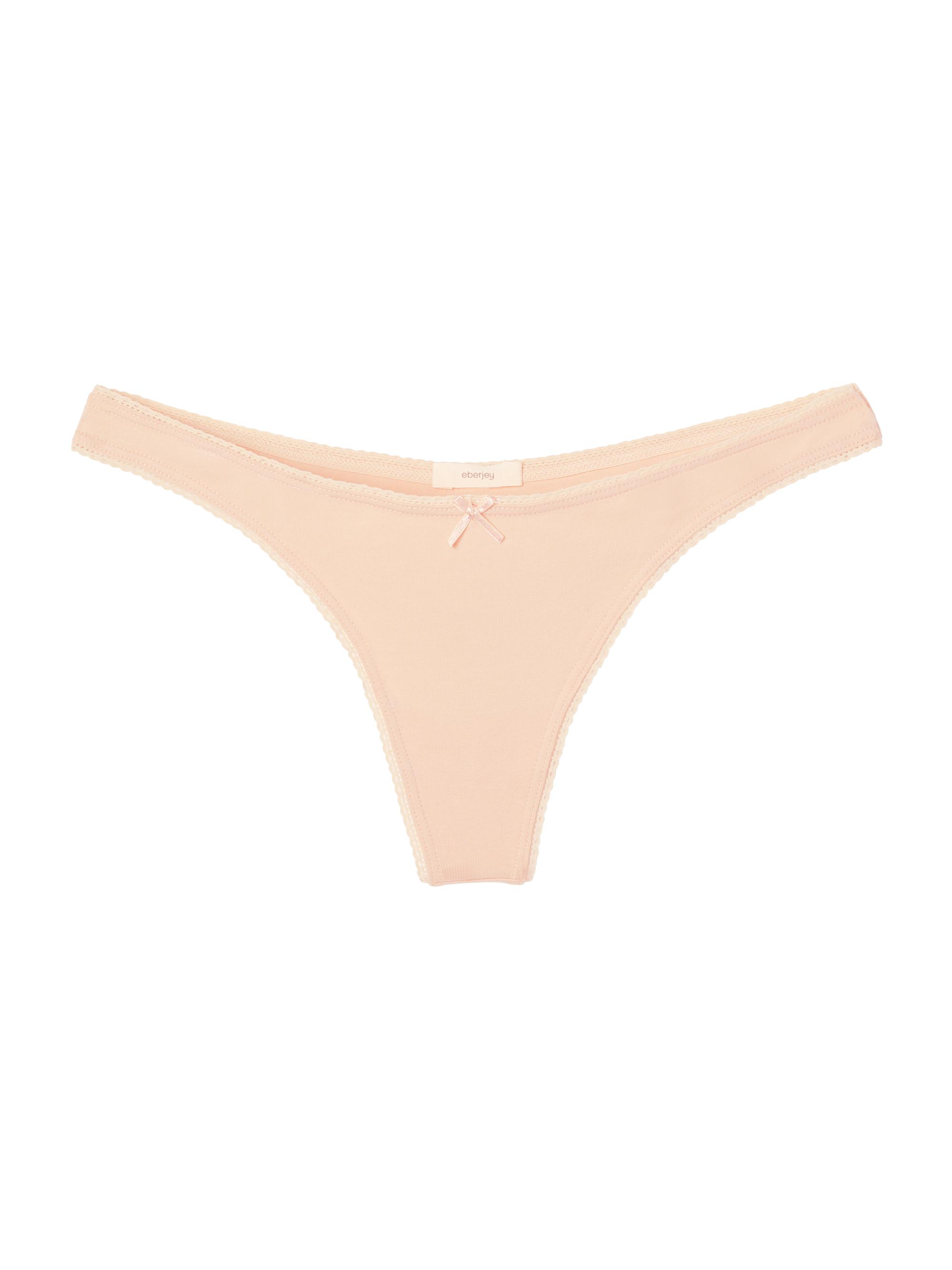 Eberjey Women's Pima Stretch Cotton Thong - Black