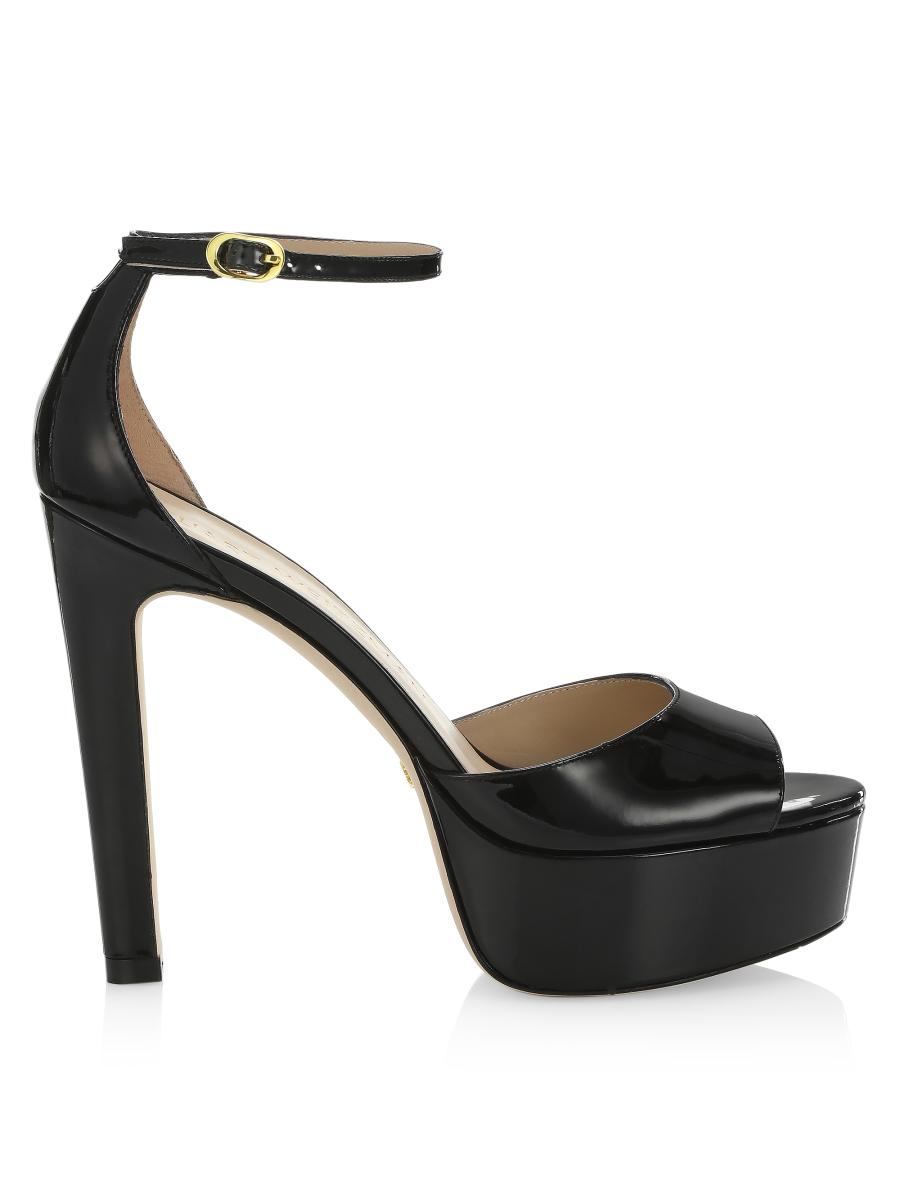 Stuart Weitzman Discoplatform Nudistcurve Leather Sandals