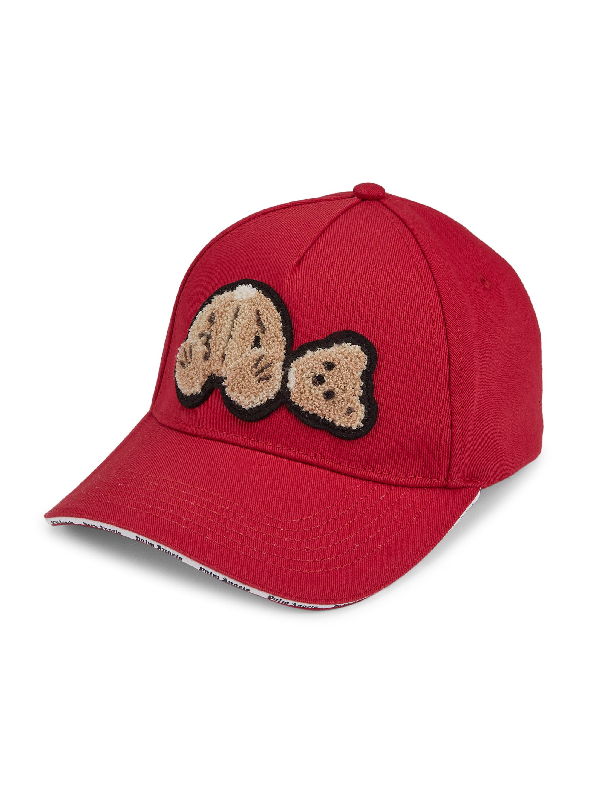 Palm Angels Men's Bear Cotton Cap - Red
