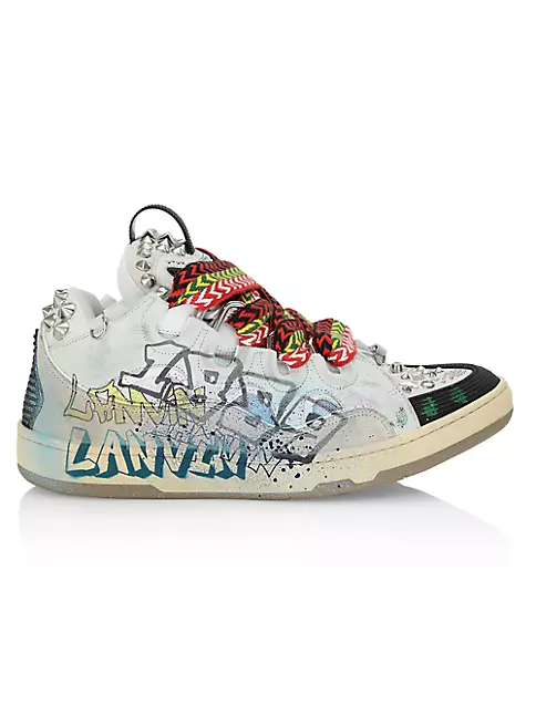 Luxury men's and women's rivets low-top red bottom shoes graffiti