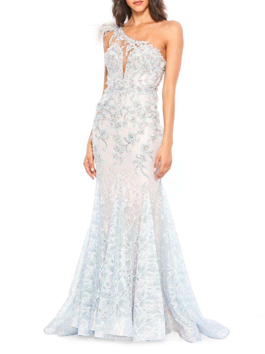 Mac Duggal Style 2239 Sheer Top Embellished Mermaid Gown Dress