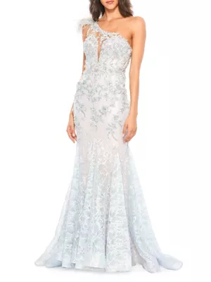 Mac Duggal Women's Embellished Lace Mermaid Gown - Rose - Size 16