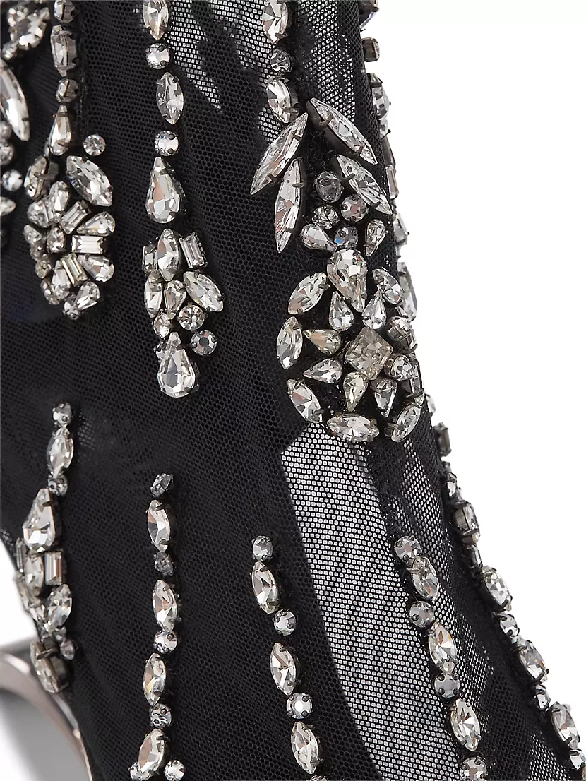 Alexander McQueen Embellished leather knee boots