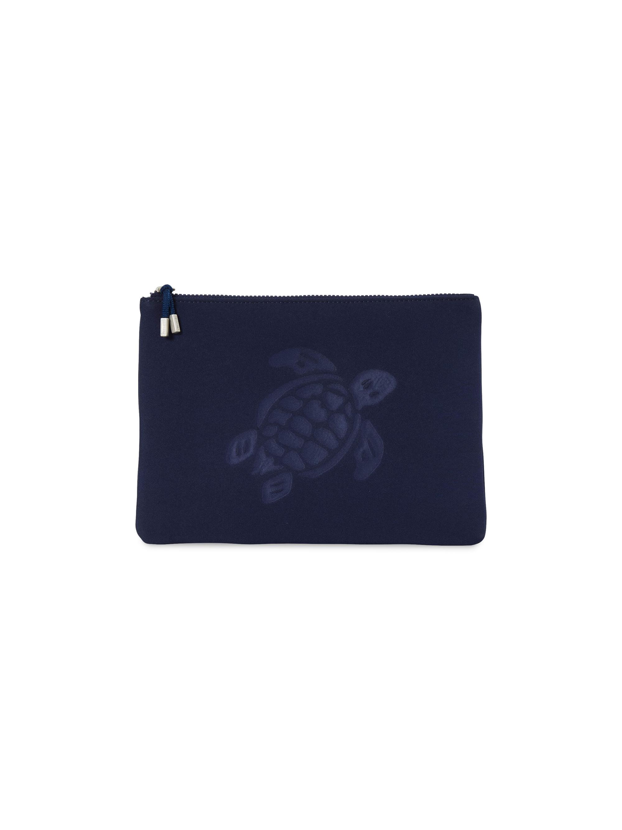 Vilebrequin Men's Embossed Turtle Zip-Up Pouch - Bleu Marine