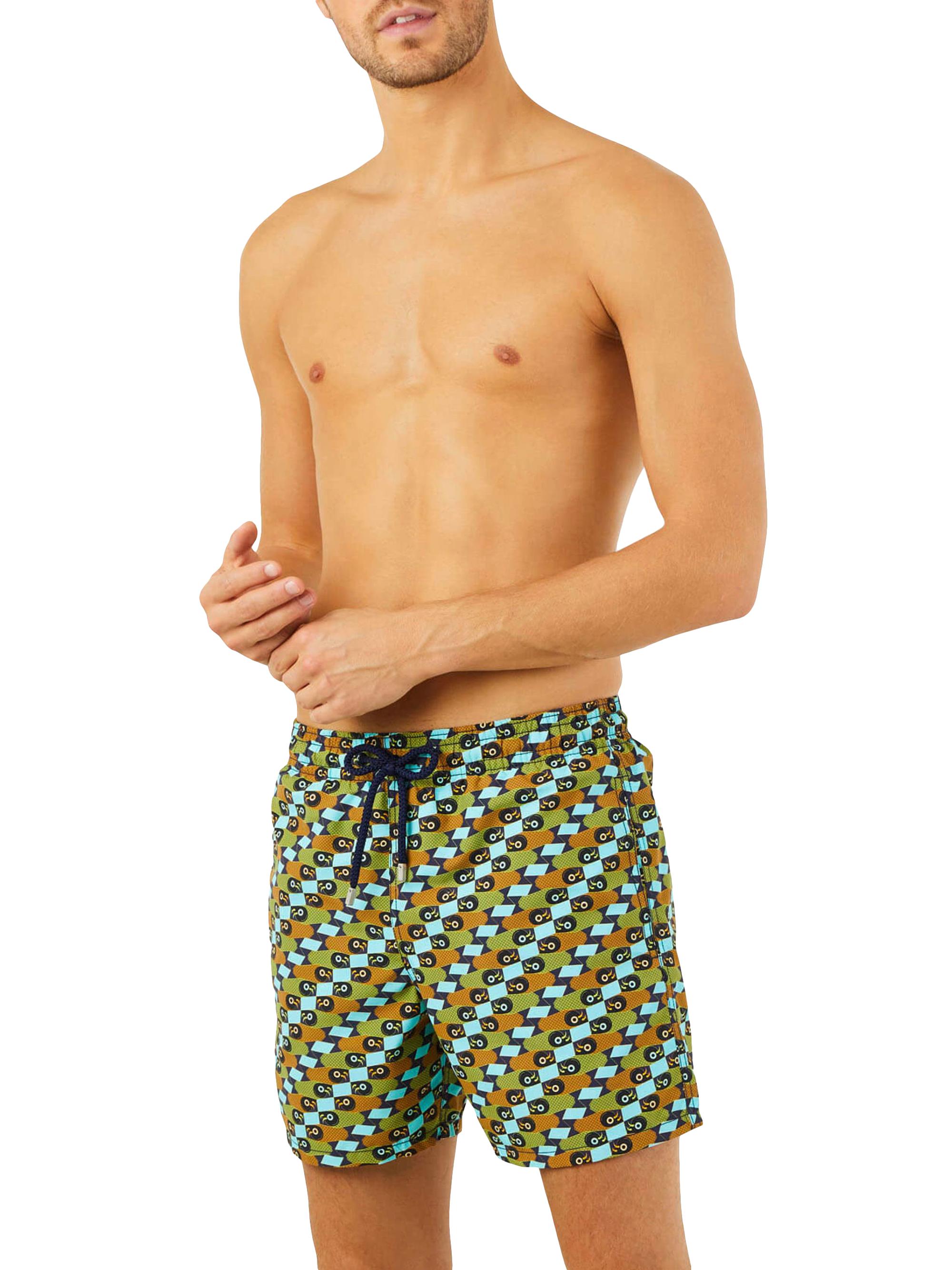 Vilebrequin Men's Smoked Fish Print Drawstring Swim Shorts - Sapphire