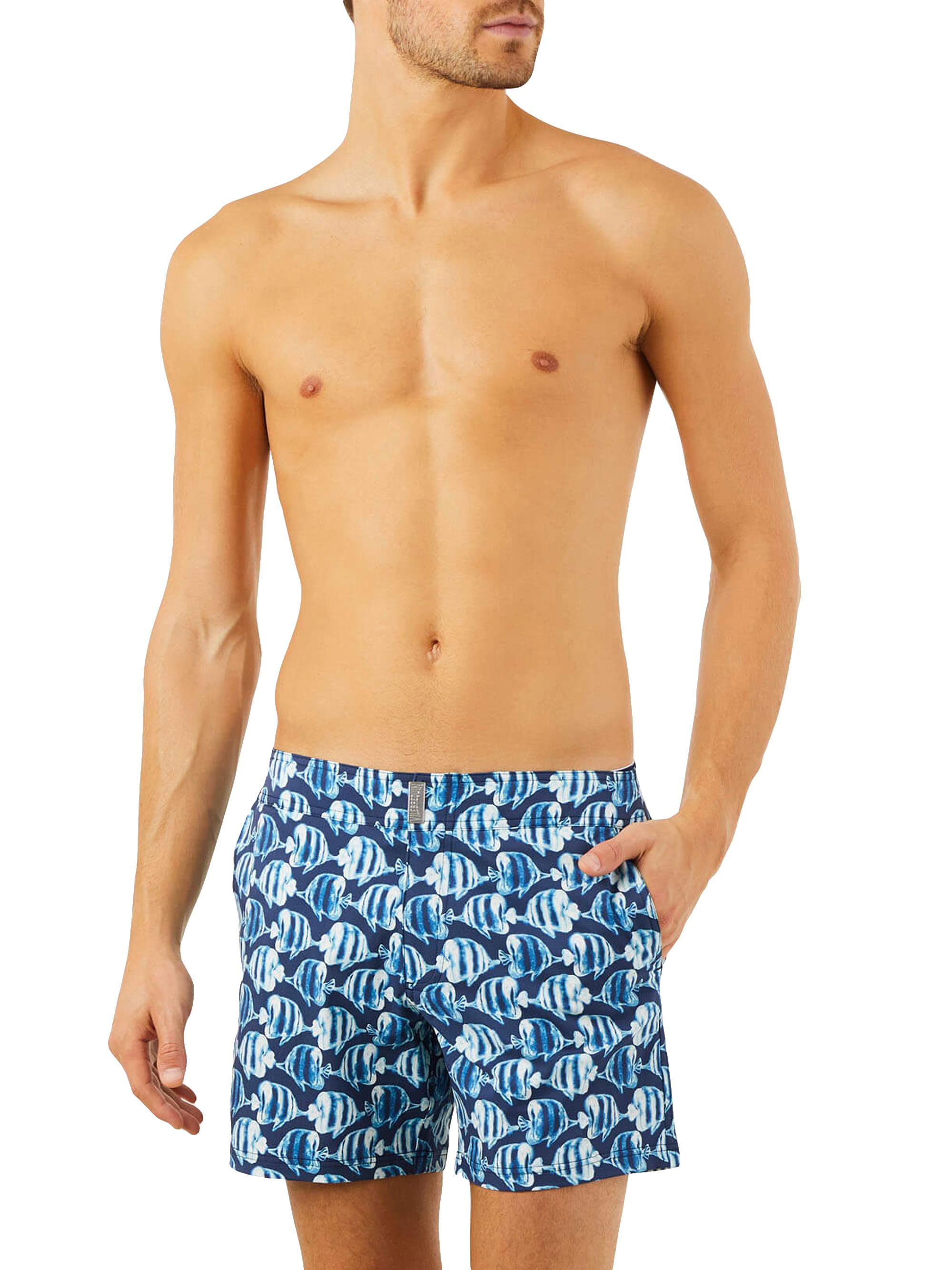 Vilebrequin Men's Batik Fishes Print Swim Shorts - Bleu Marine
