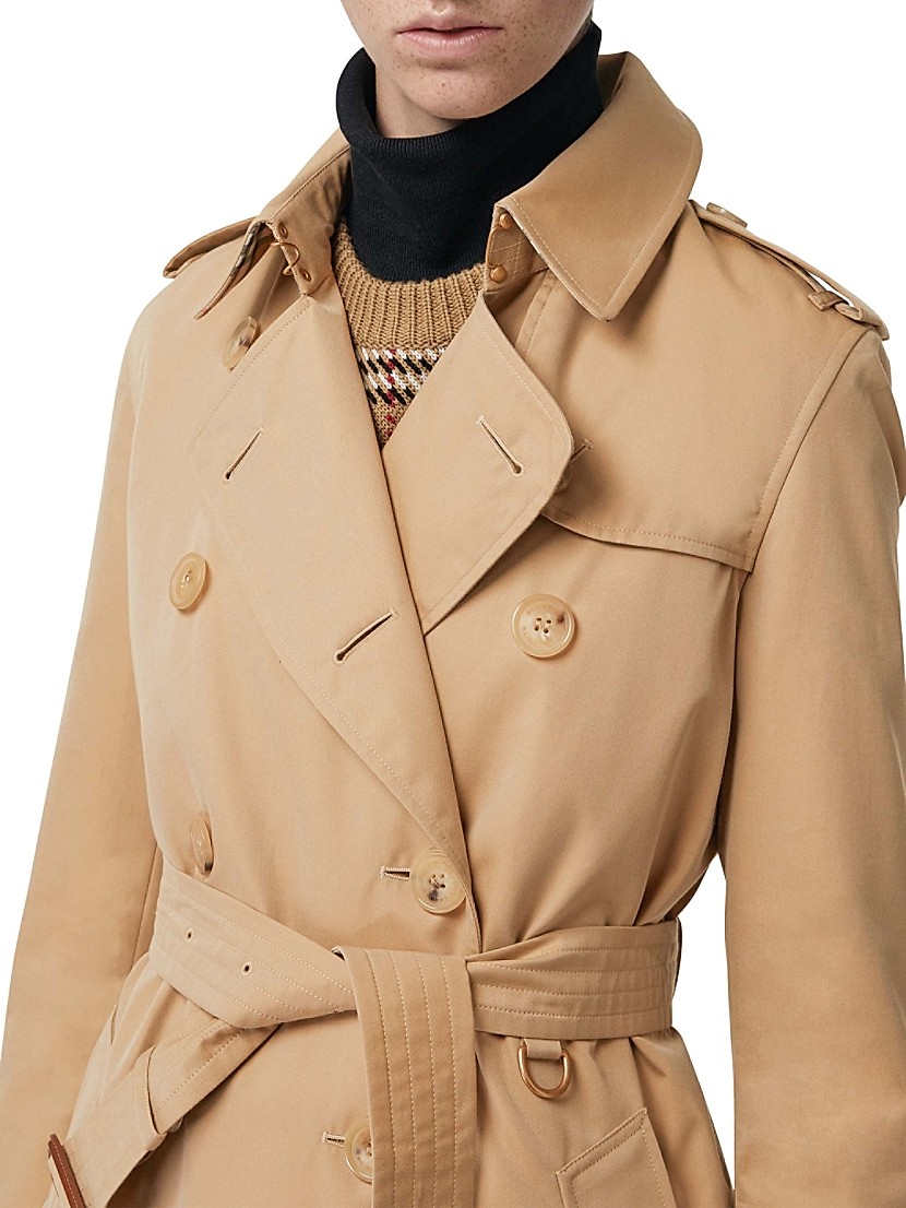 Shop Burberry Kensington Belted Double-Breasted Trench Coat Shop Burberry Kensington Belted Double-Breasted Trench Coat