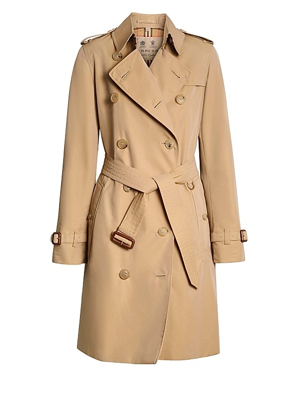 Shop Burberry Kensington Belted Double-Breasted Trench Coat Shop Burberry Kensington Belted Double-Breasted Trench Coat