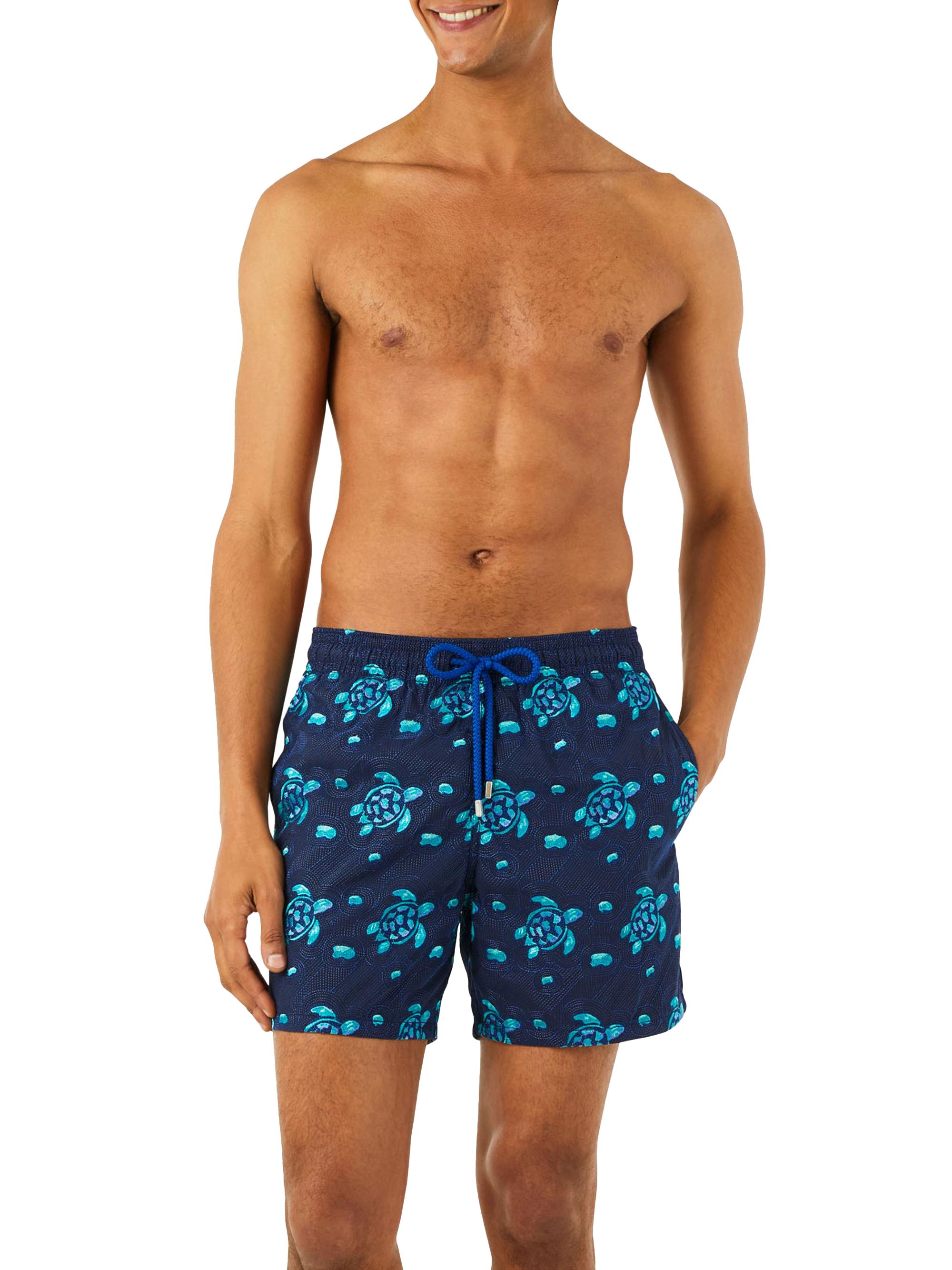 Vilebrequin Men's Turtles Jewel Woven Swim Shorts - Blue Marine