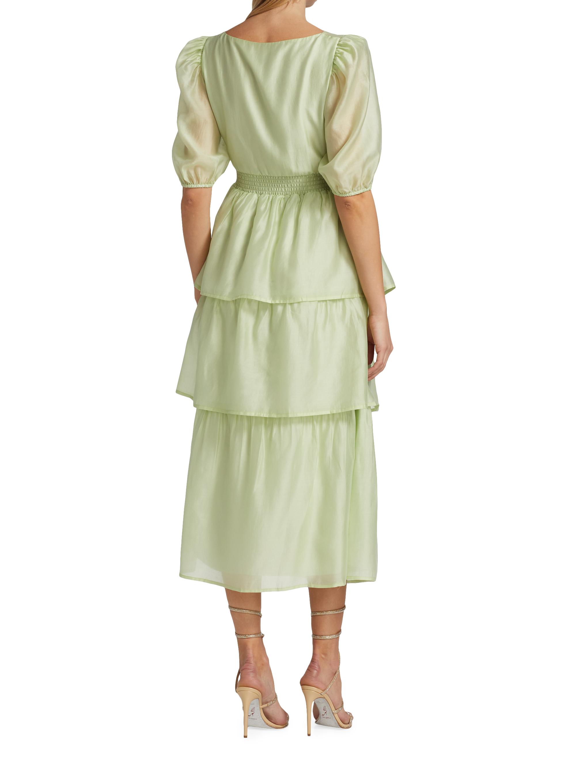 wayf tiered midi dress WAYF Hampton Tiered Midi Dress