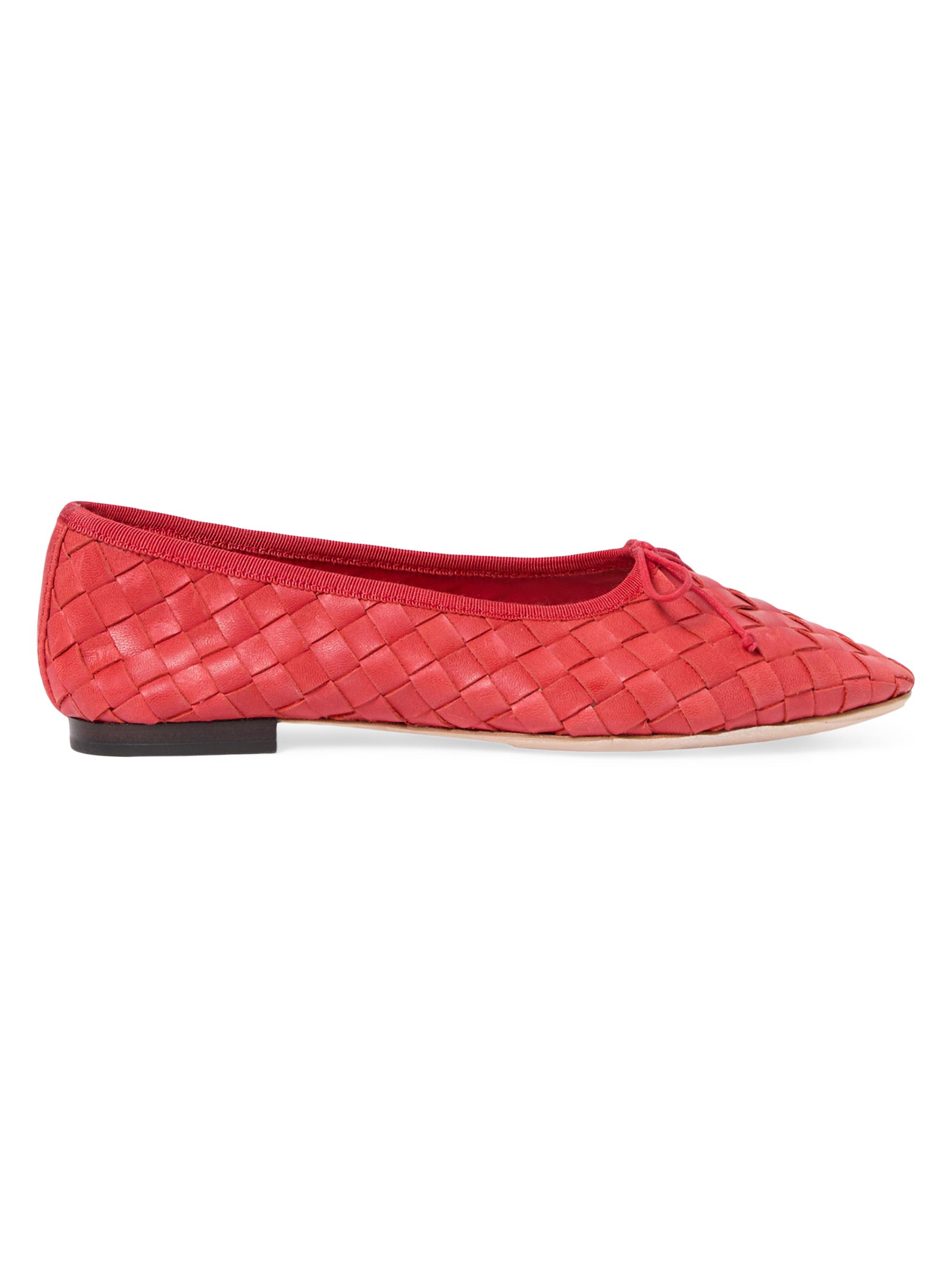Loeffler Randall Women's Landrey Woven Leather Ballet Flats - Red - Women's Shoes