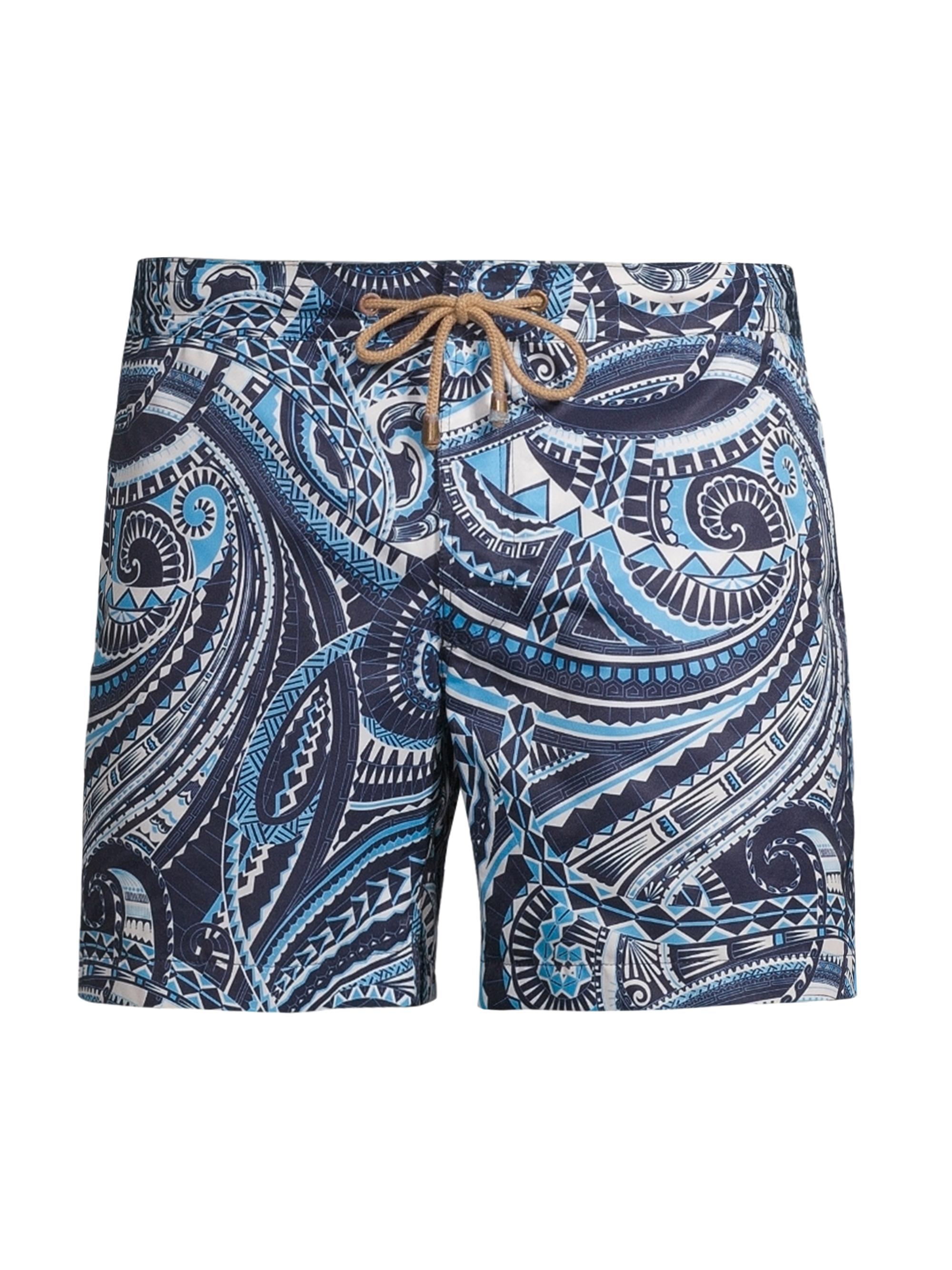 Thorsun Men's Tattoo Print Swim Shorts - Blue