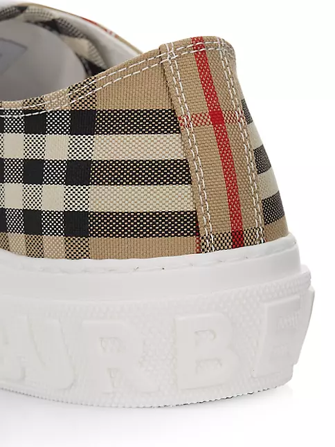 BURBERRY Vintage Check Cotton High-Top Sneakers US 7.5