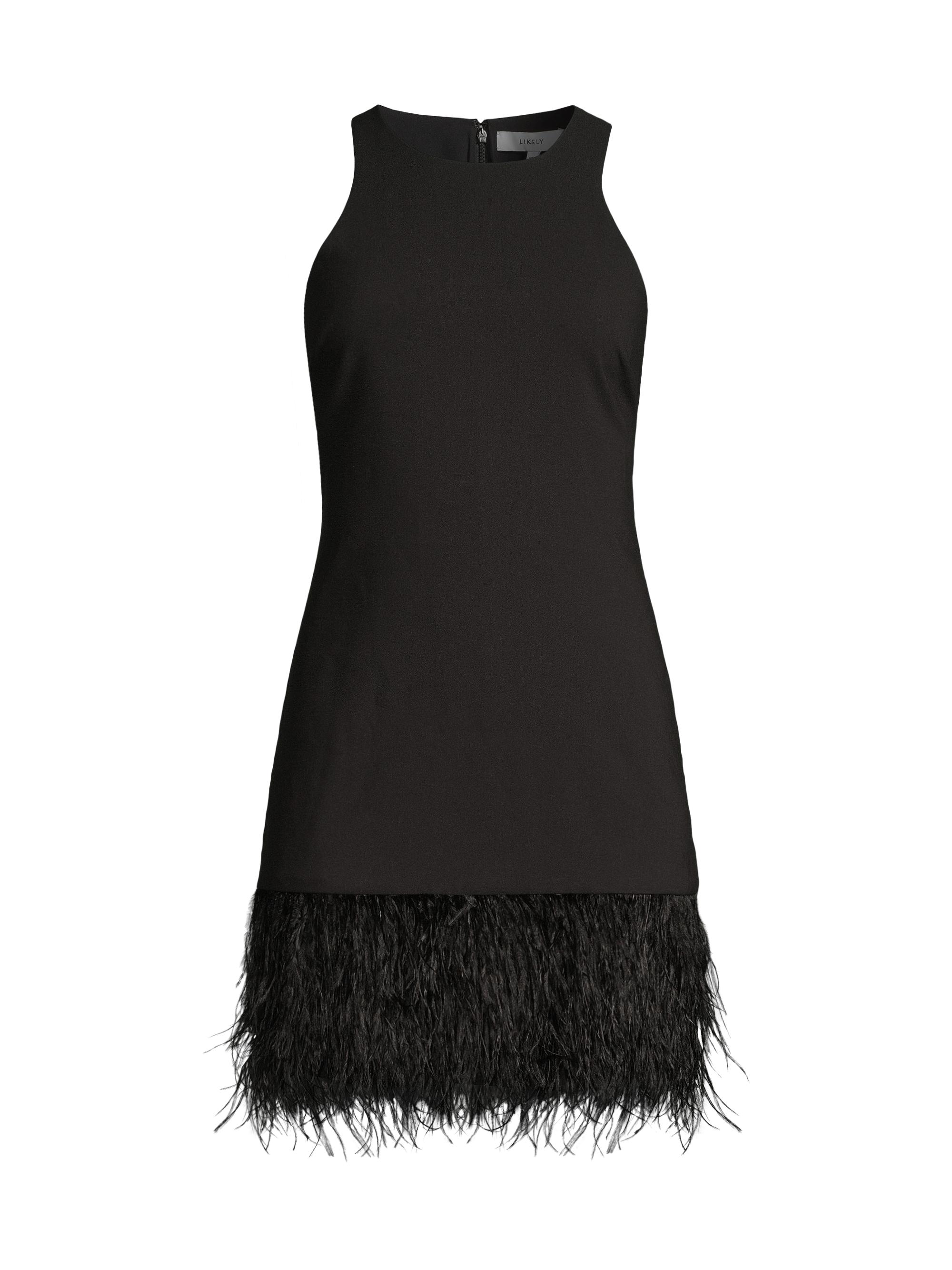 Likely Women's Cami Feather-Hem Minidress - Black