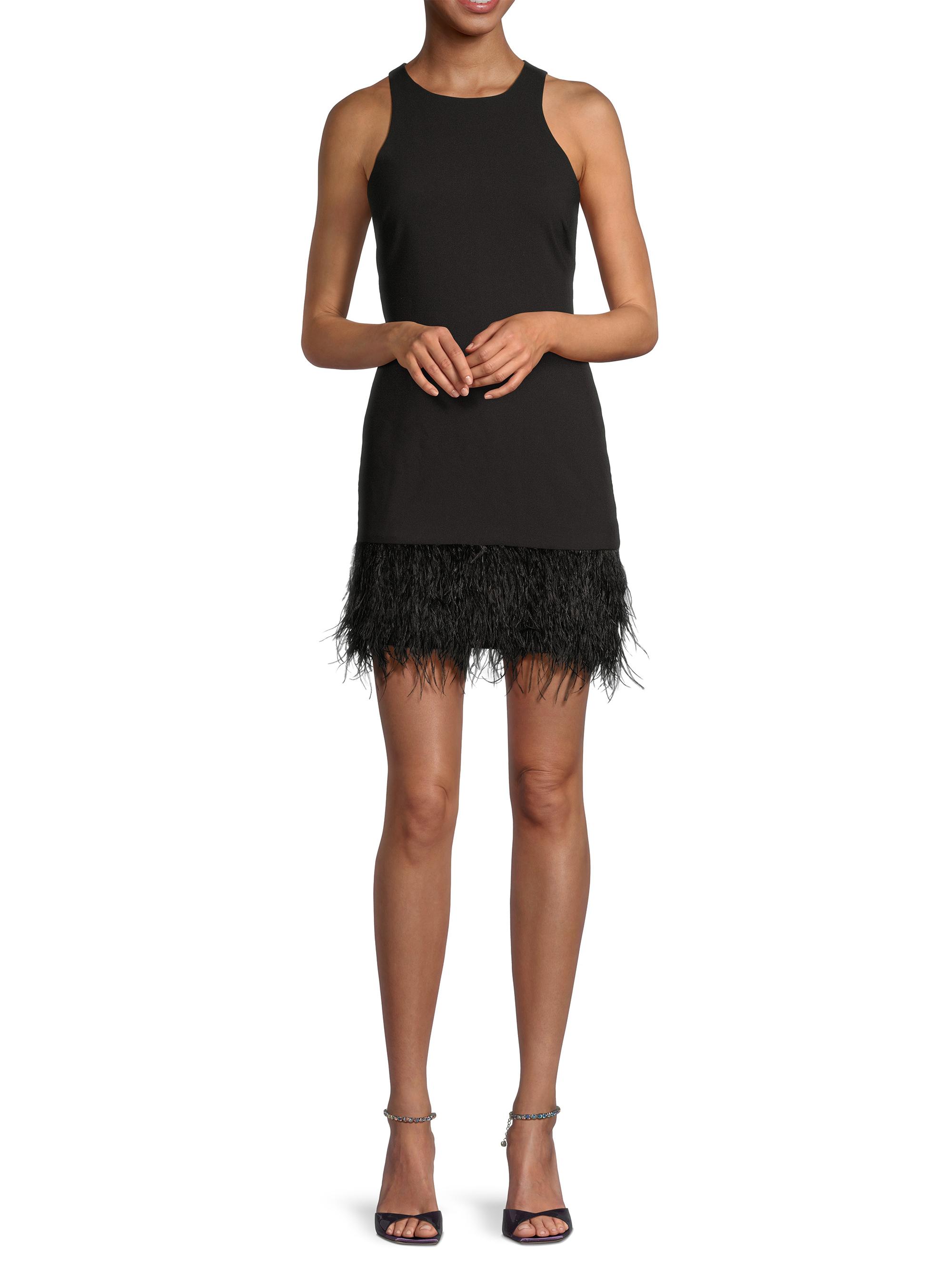 maison celon feather fringe cami dress