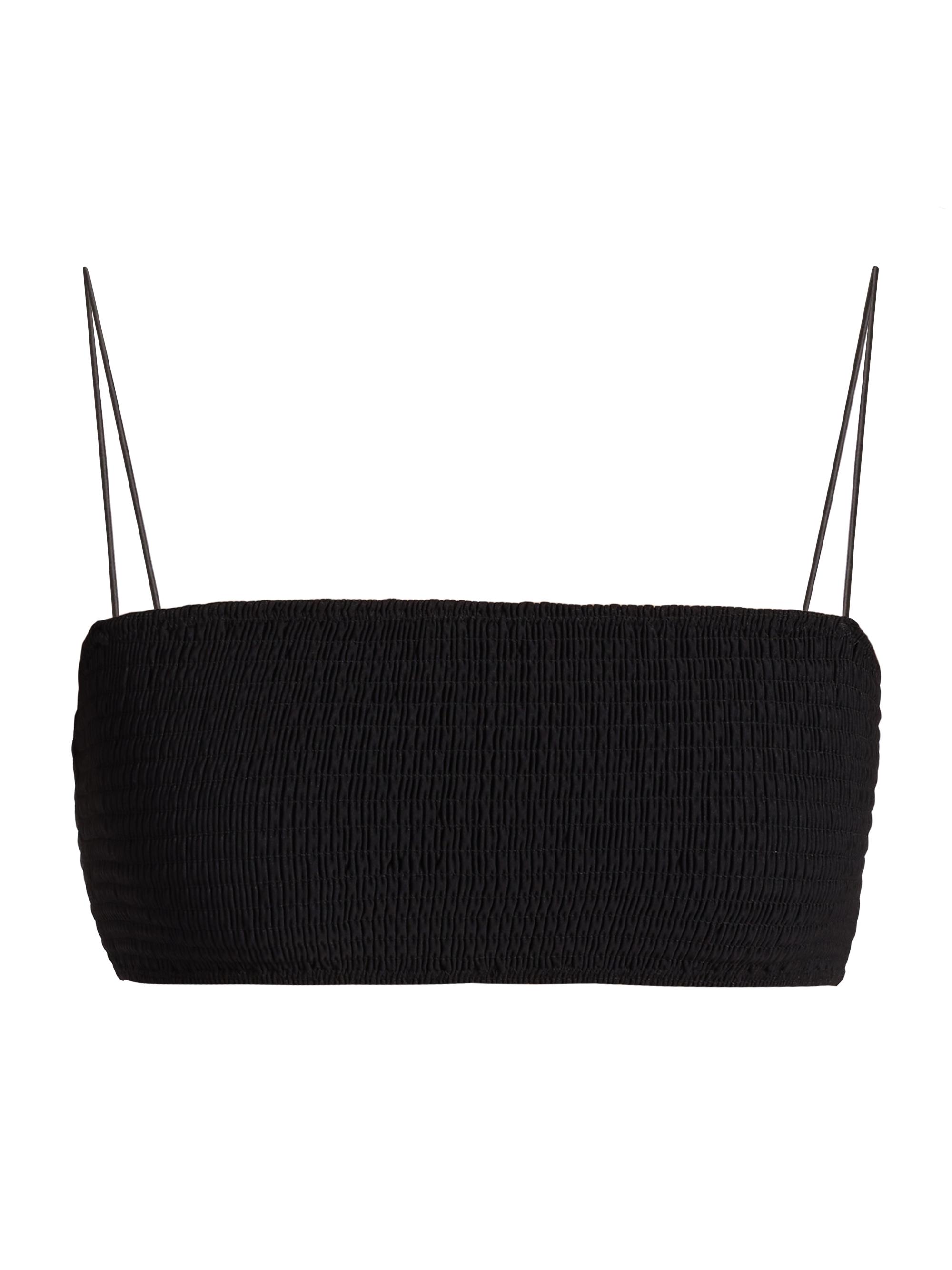 Toteme Women's Smocked Bikini Top - Black