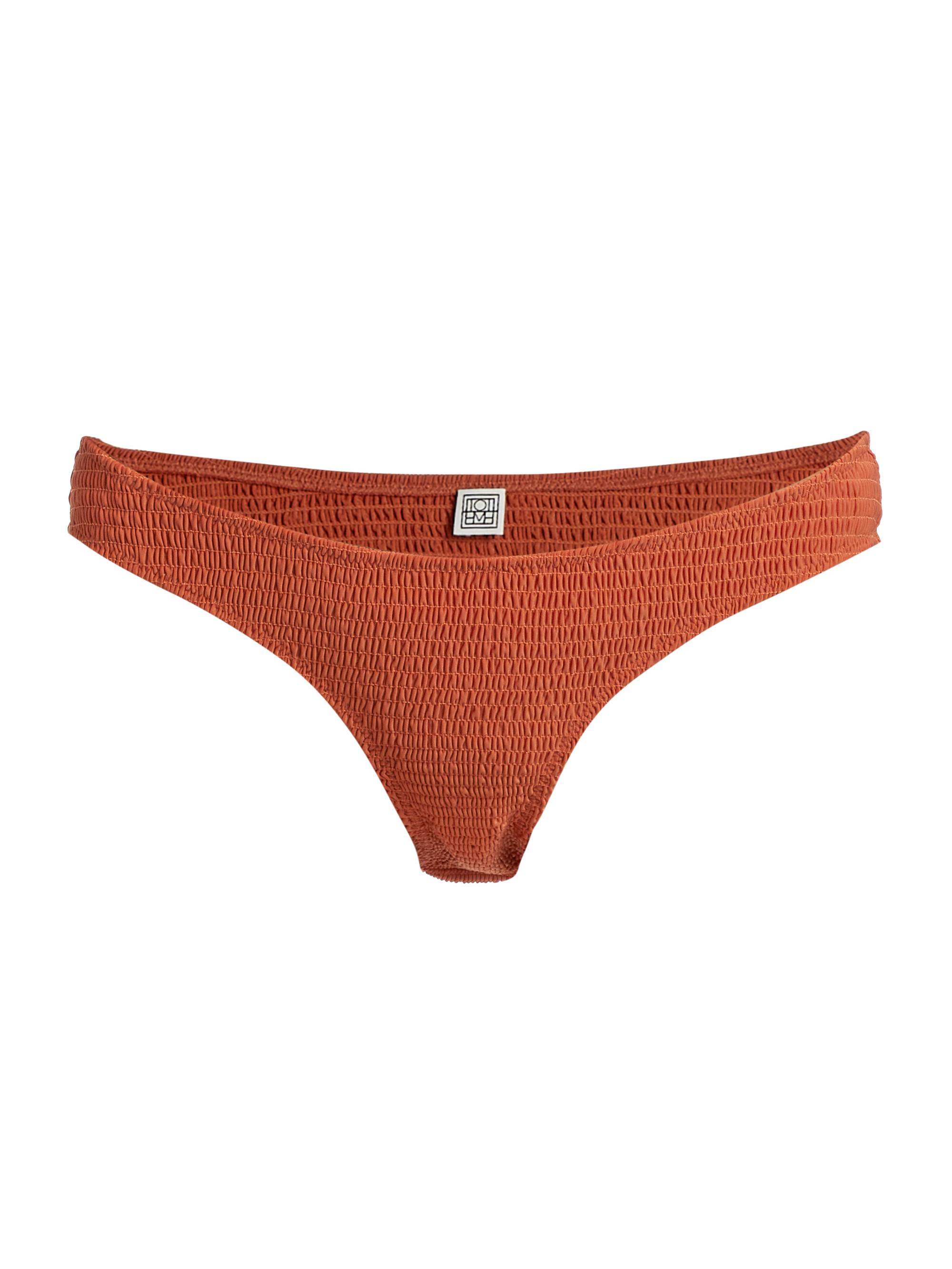 Toteme Women's Smocked Bikini Bottom - Burnt Orange