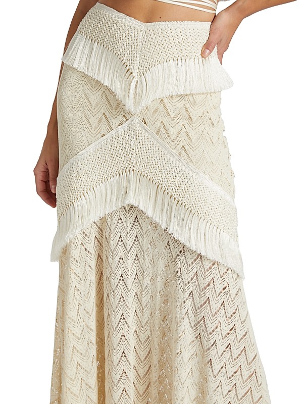 Shop PatBO Fringe & Lace Maxi Skirt | Saks Fifth Avenue Shop PatBO Fringe & Lace Maxi Skirt | Saks Fifth Avenue