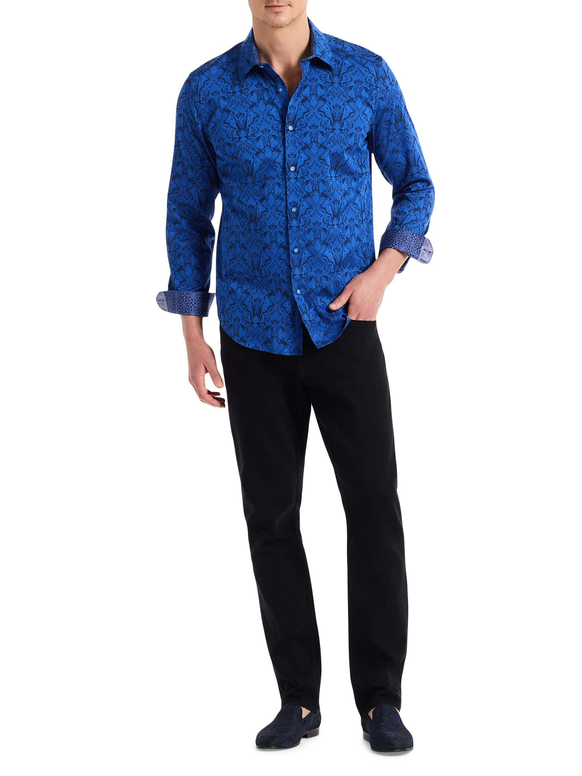 Robert Graham Men's Highland Woven Shirt - Navy | Thumbnail 9