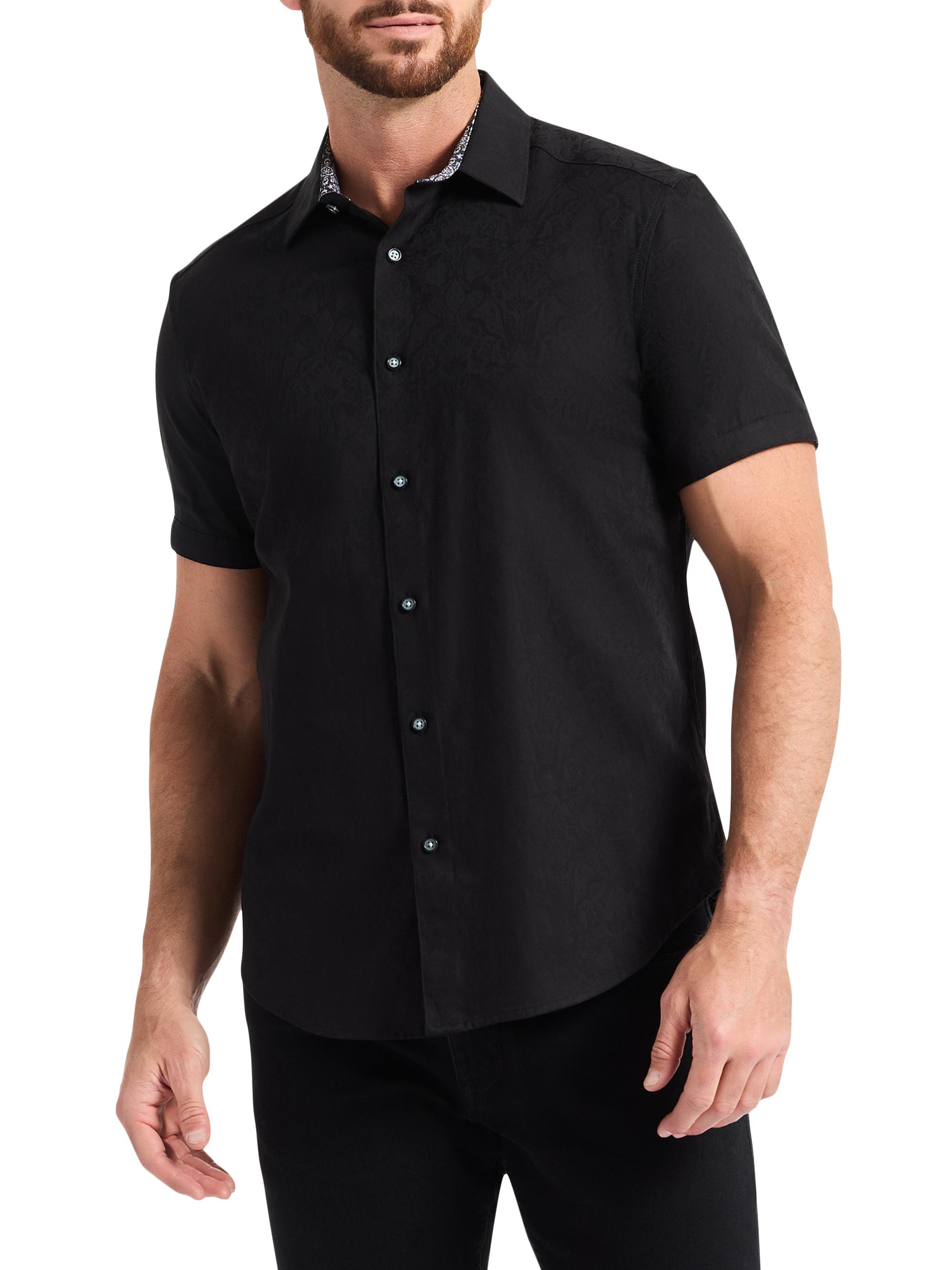 Robert Graham Men's Highland Damask Woven Shirt - Black