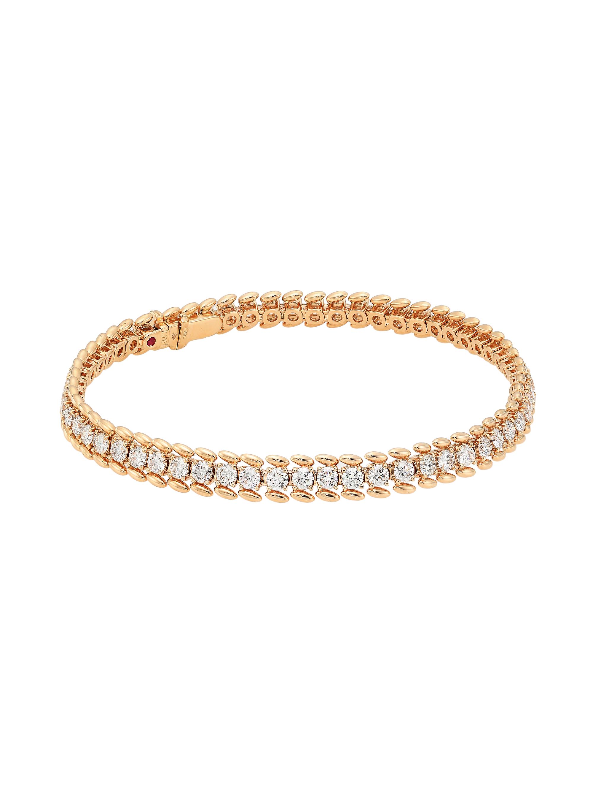 Roberto Coin Women's Line 18K Rose Gold & Diamond Bracelet - Rose Gold