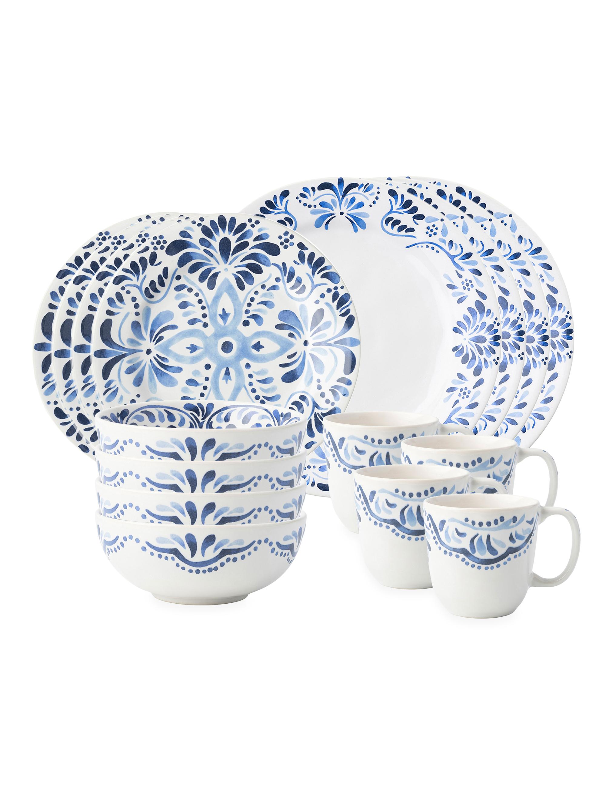 Juliska Iberian Ceramic 16-Piece Dinnerware Set - Indigo Blue