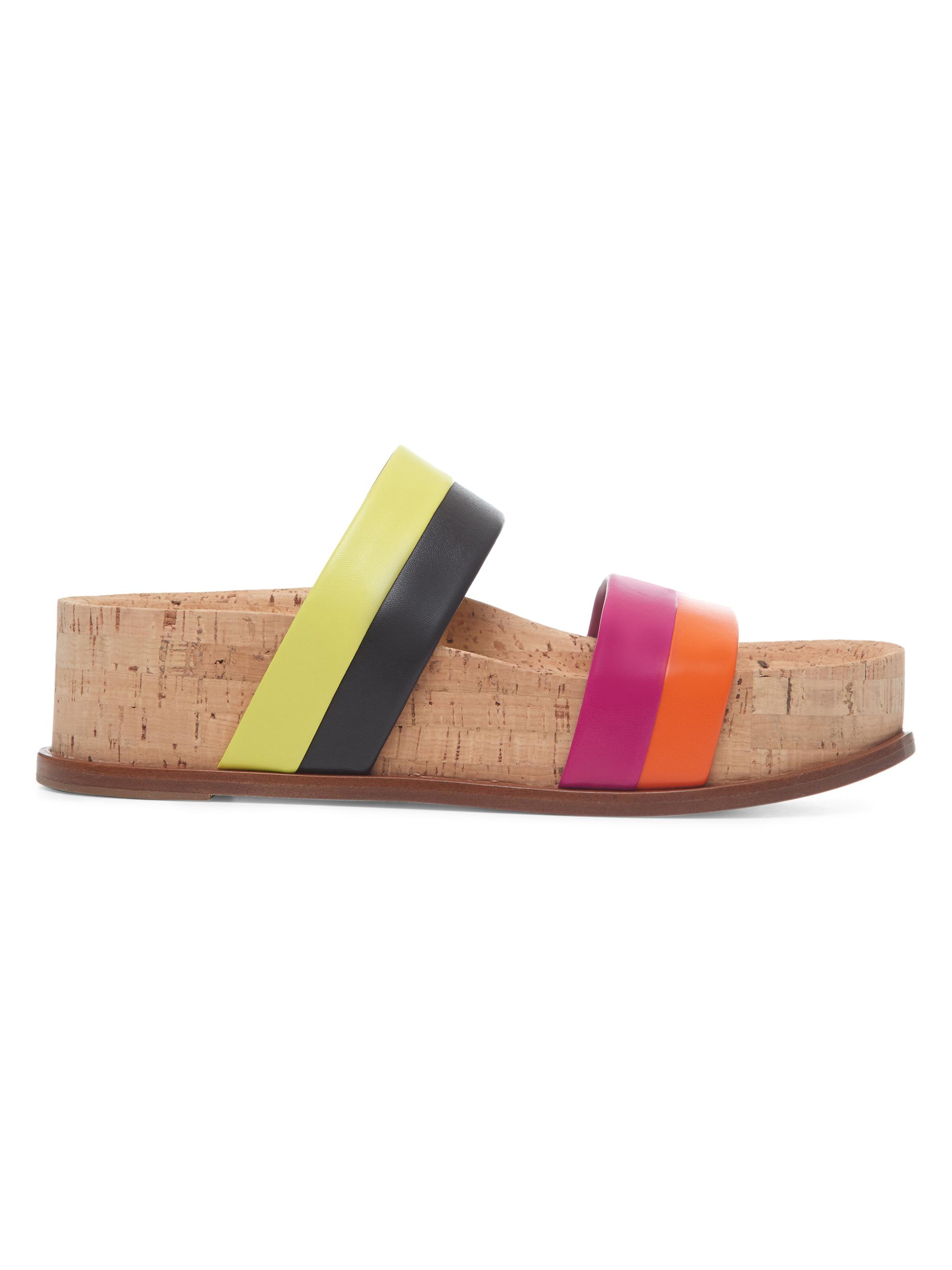 Gabriela Hearst Women's Striker Colorblocked Leather Sandals - Orange Magenta