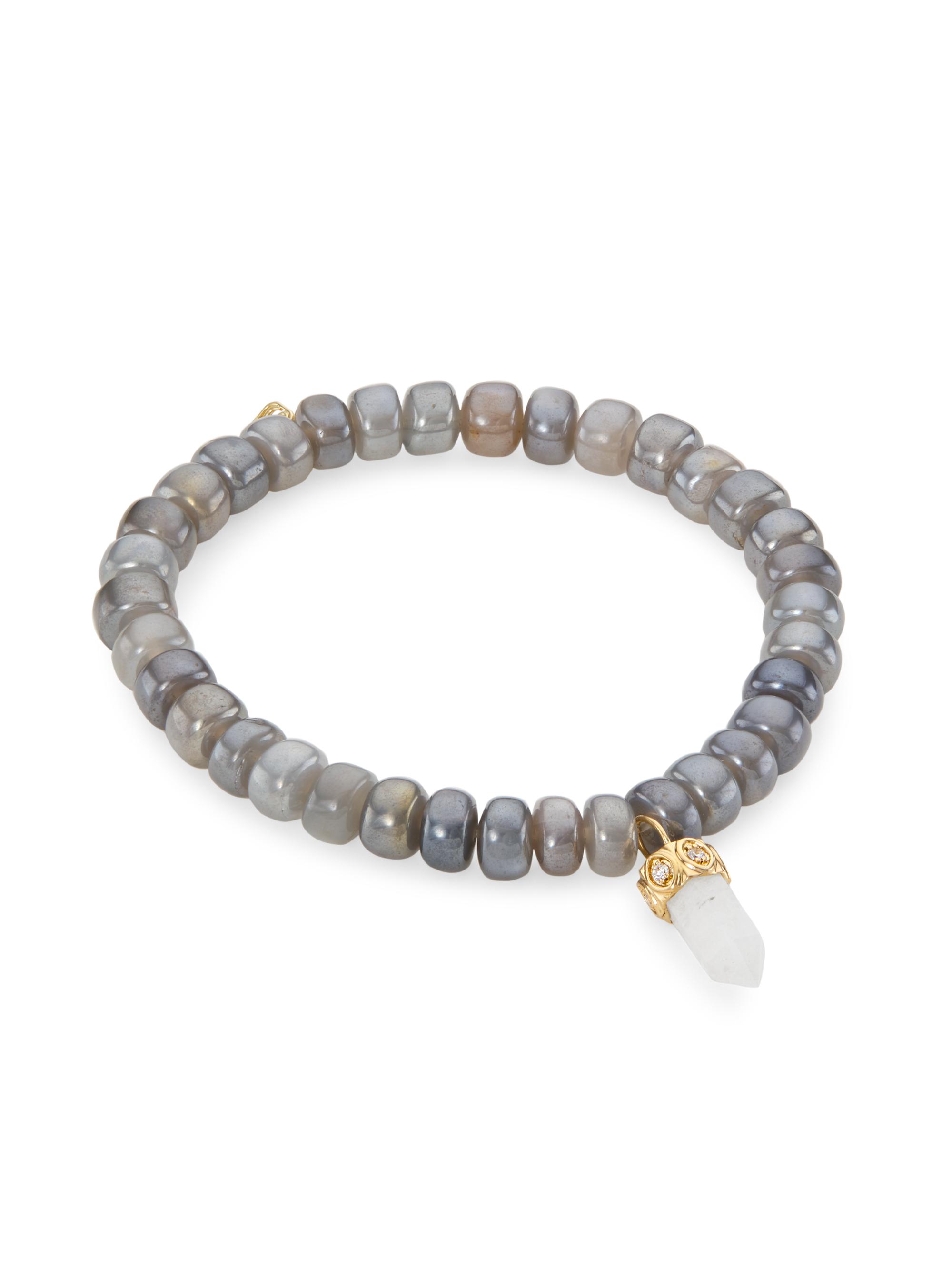 Sydney Evan Women's 14K Yellow Gold & Moonstone Beaded Stretch Bracelet