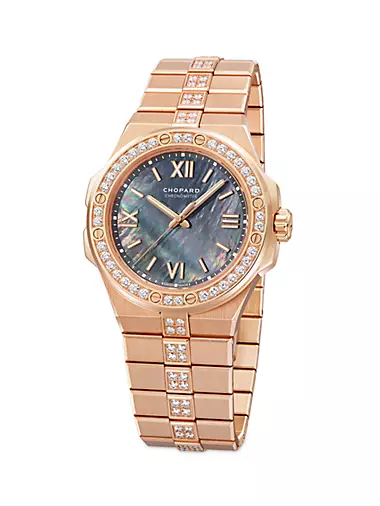 Alpine Eagle 18K Rose Gold & Diamond Bracelet Watch
