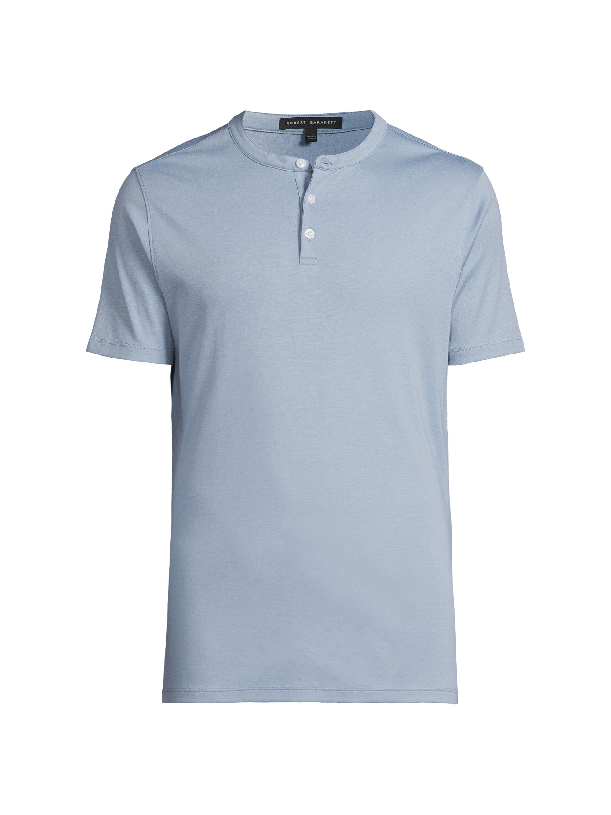 Robert Barakett Men's Georgia Pima Cotton Henley - Dover Blue