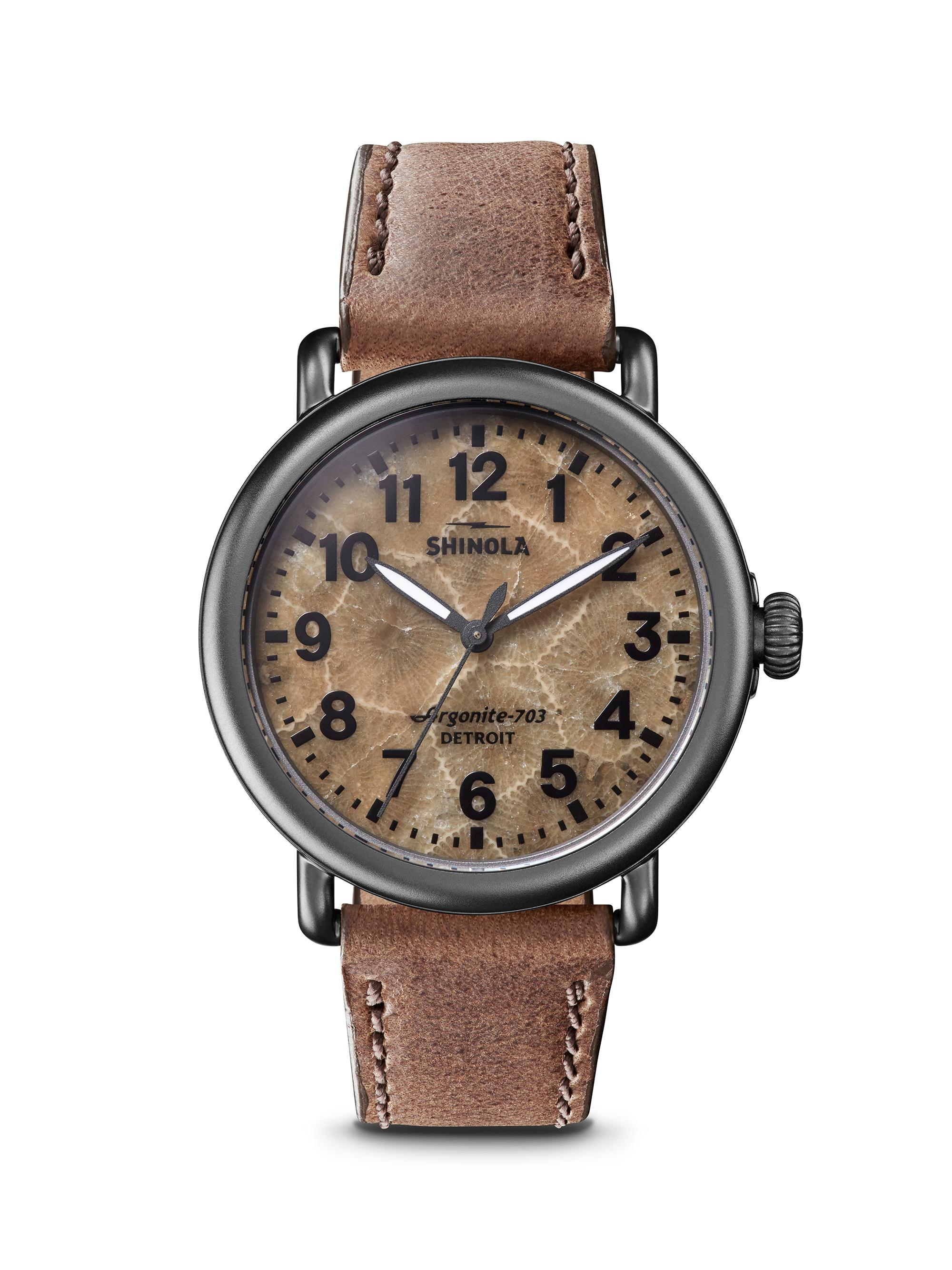 Shinola Men's Runwell Leather Strap Watch - Petoskey
