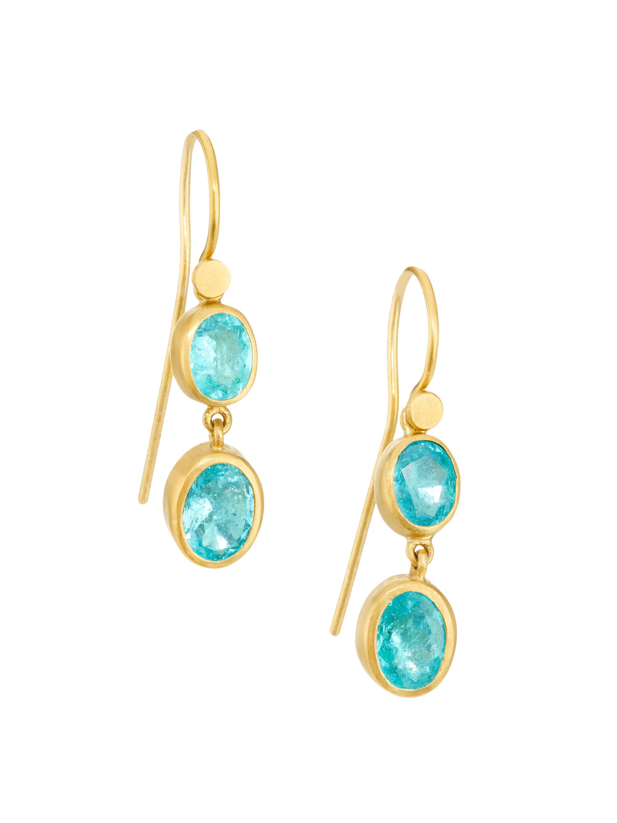 Eli Halili Women's 22K Yellow Gold & Paraiba-Tourmaline Double-Drop Earrings - Yellow Gold