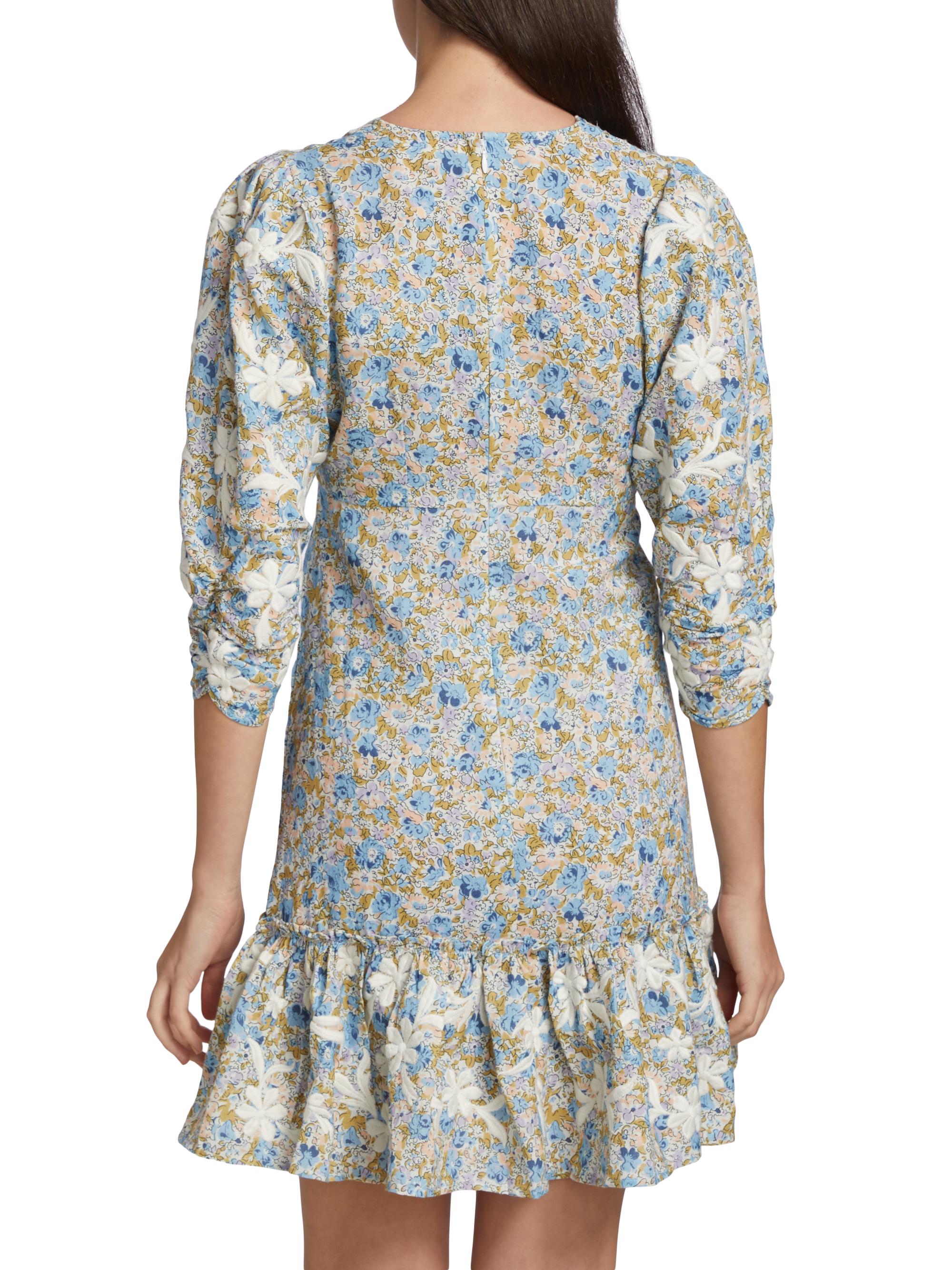 byTiMo Linen-Blend Floral Mini Dress | Saks Fifth Avenue
