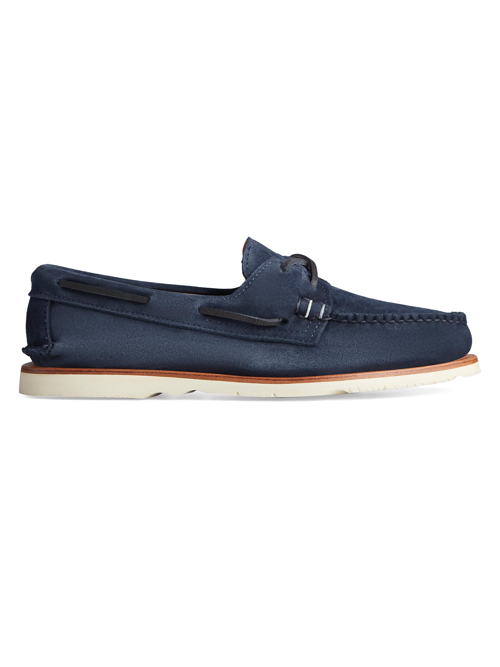 Sperry Men's  x Sunspel Authentic Original 2-Eye Suede Boat Shoes - Navy