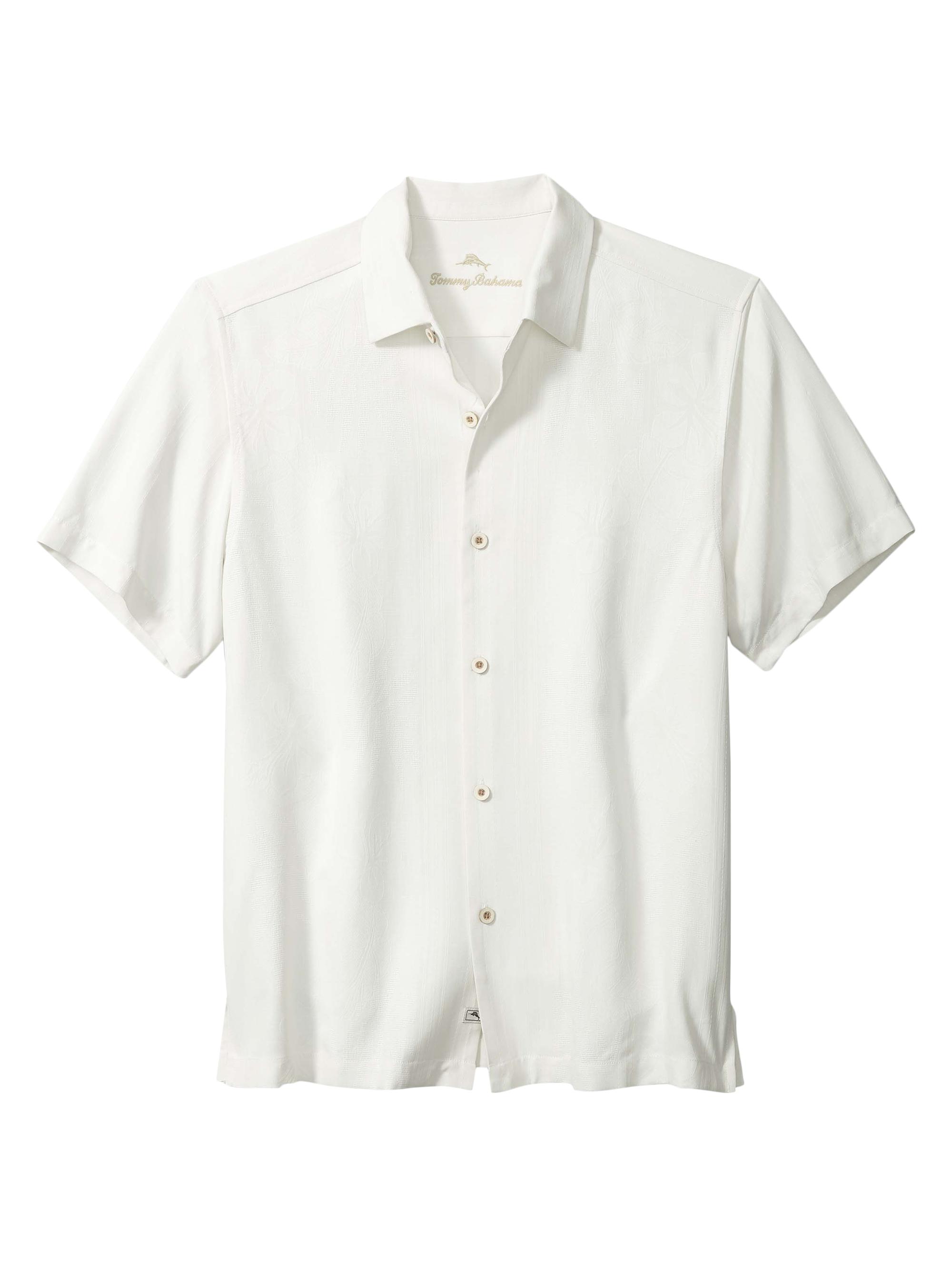 Tommy Bahama Men's Bali Border Silk Camp Shirt - Continental White