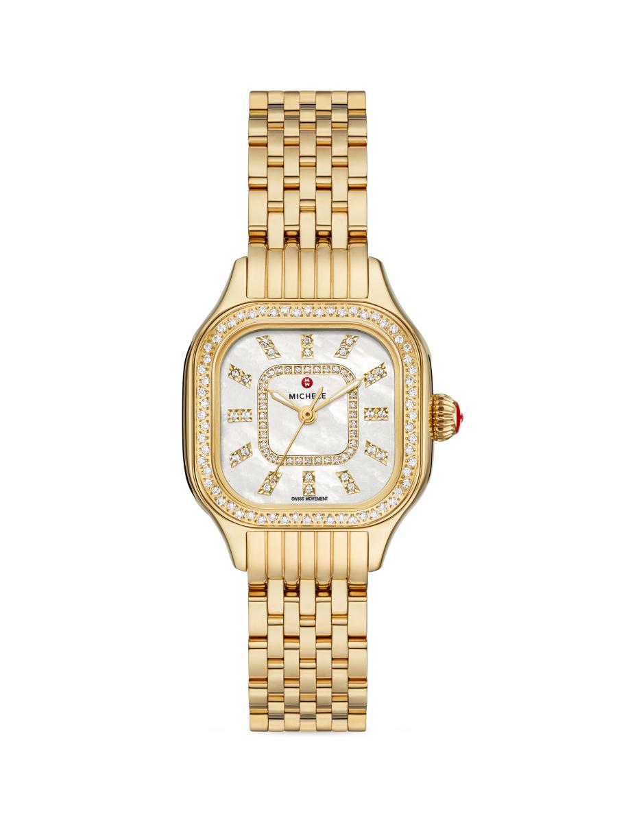 Michele Meggie Goldtone Stainless Steel & 0.47 TCW Diamond
