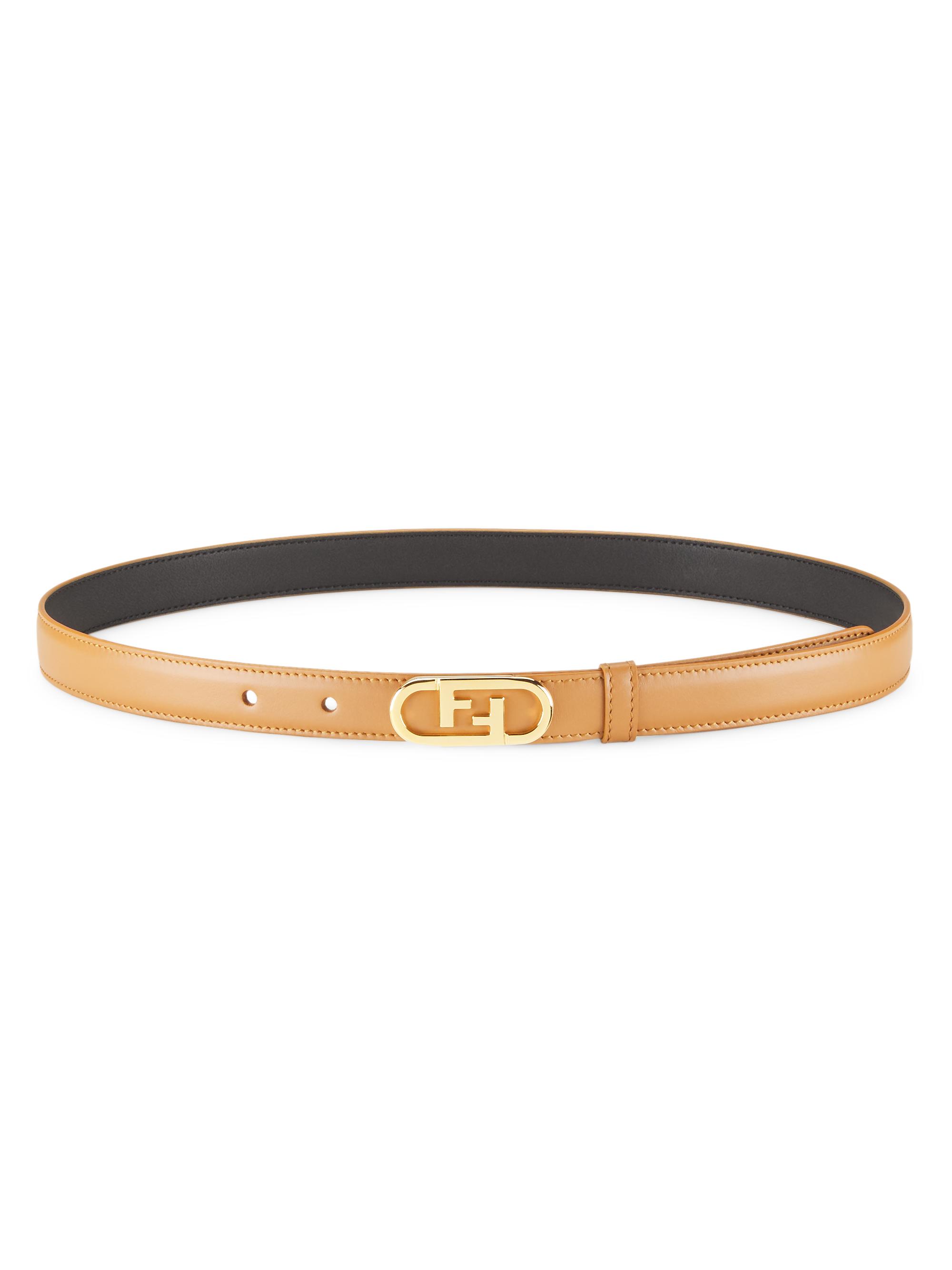 Fendi FF Oval Buckle Leather Belt | Saks Fifth Avenue