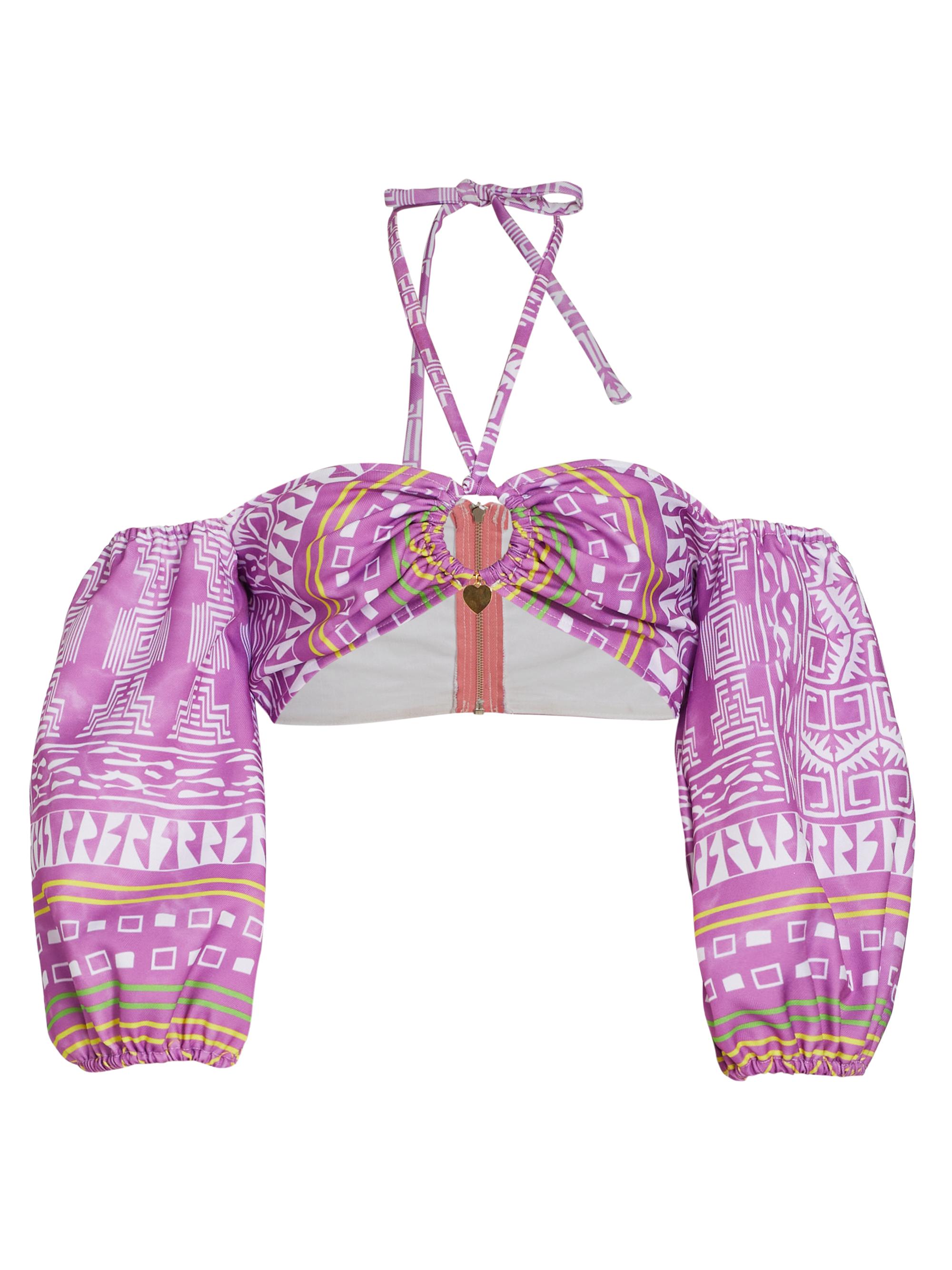 Claude Kameni Women's Geometric-Print Halter Top - Dancing Print