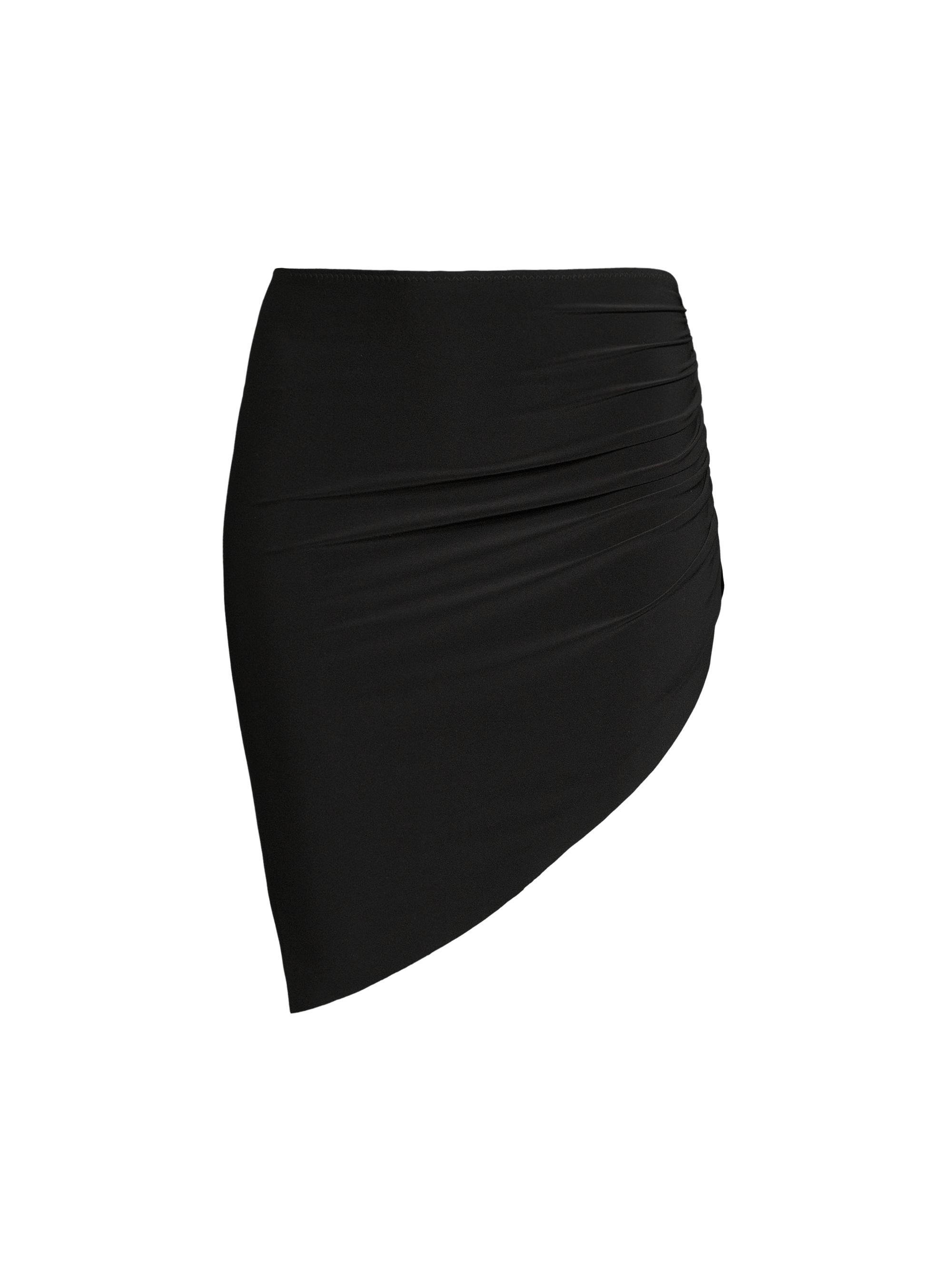 Norma Kamali Women's Draped Asymmetric Miniskirt - Black