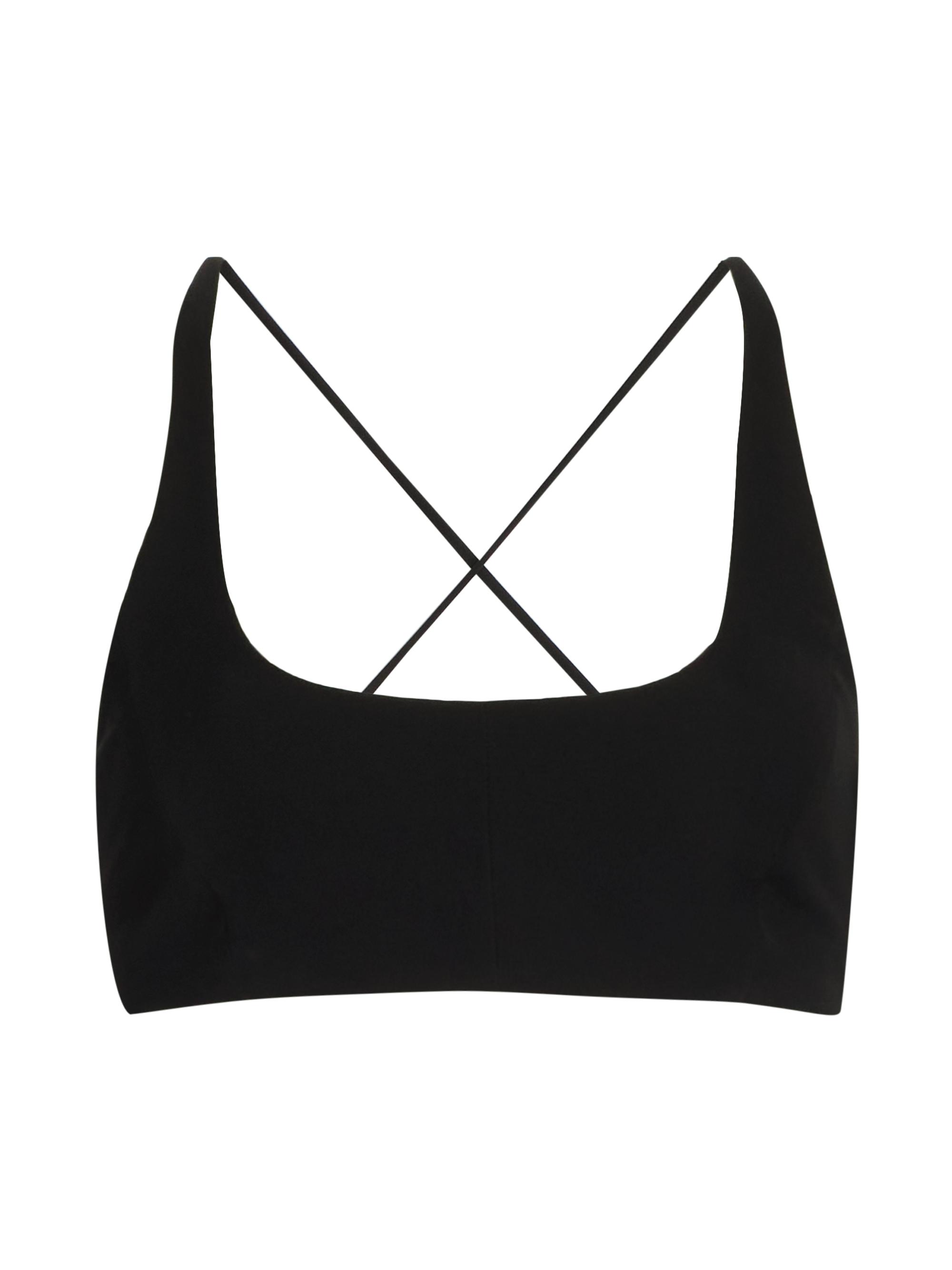 Halston Women's Gwen Crepe Scoopneck Bralette - Black
