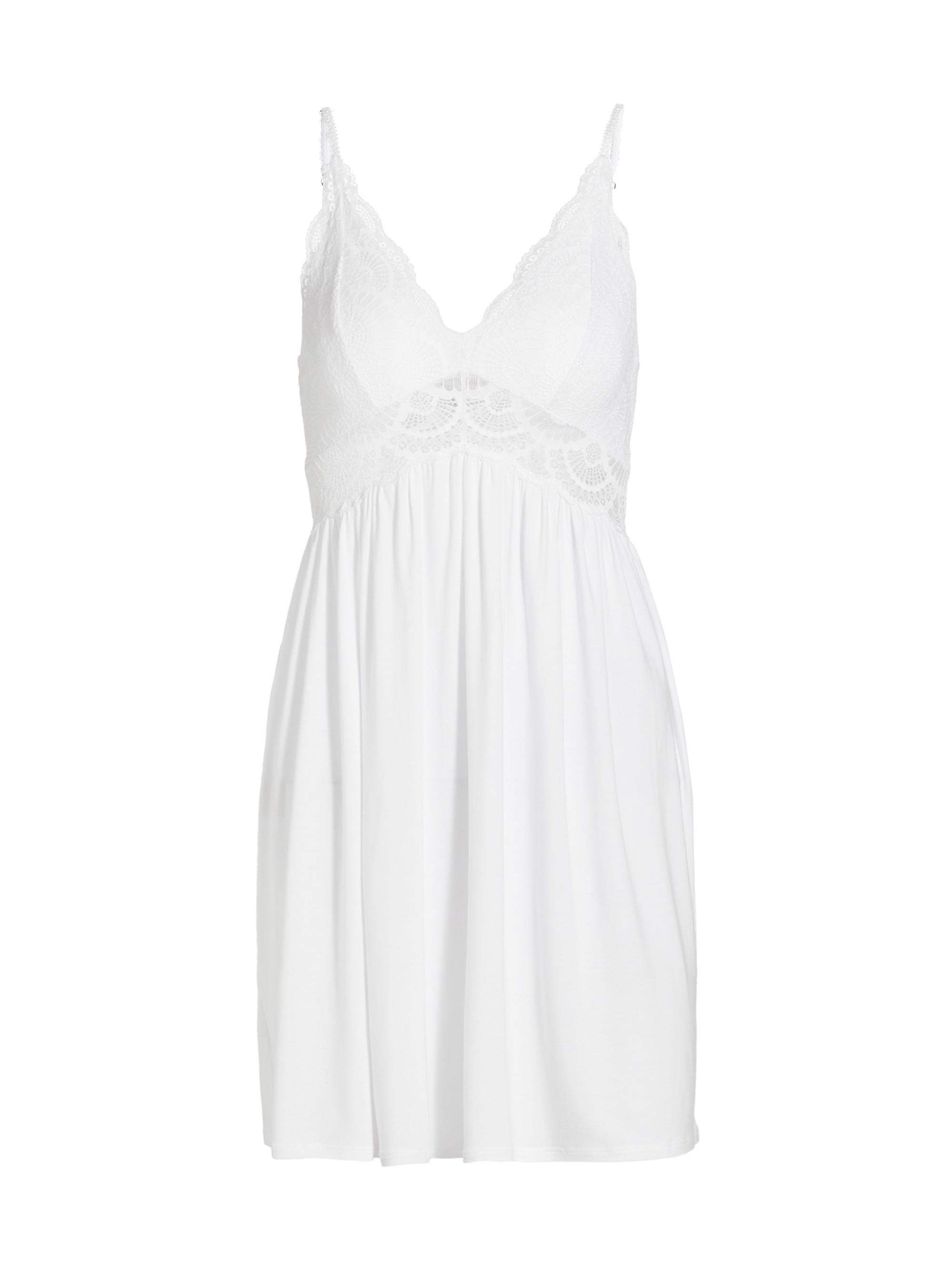 Eberjey Women's Mariana Modal Lace-Trim Chemise - White