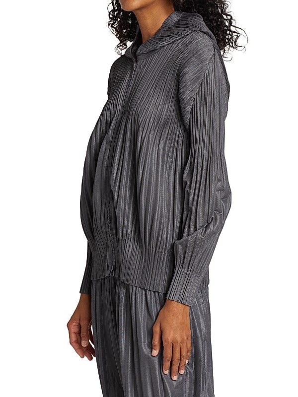 Shop Pleats Please Issey Miyake Fluffy Basics Zip Jacket Shop Pleats Please Issey Miyake Fluffy Basics Zip Jacket